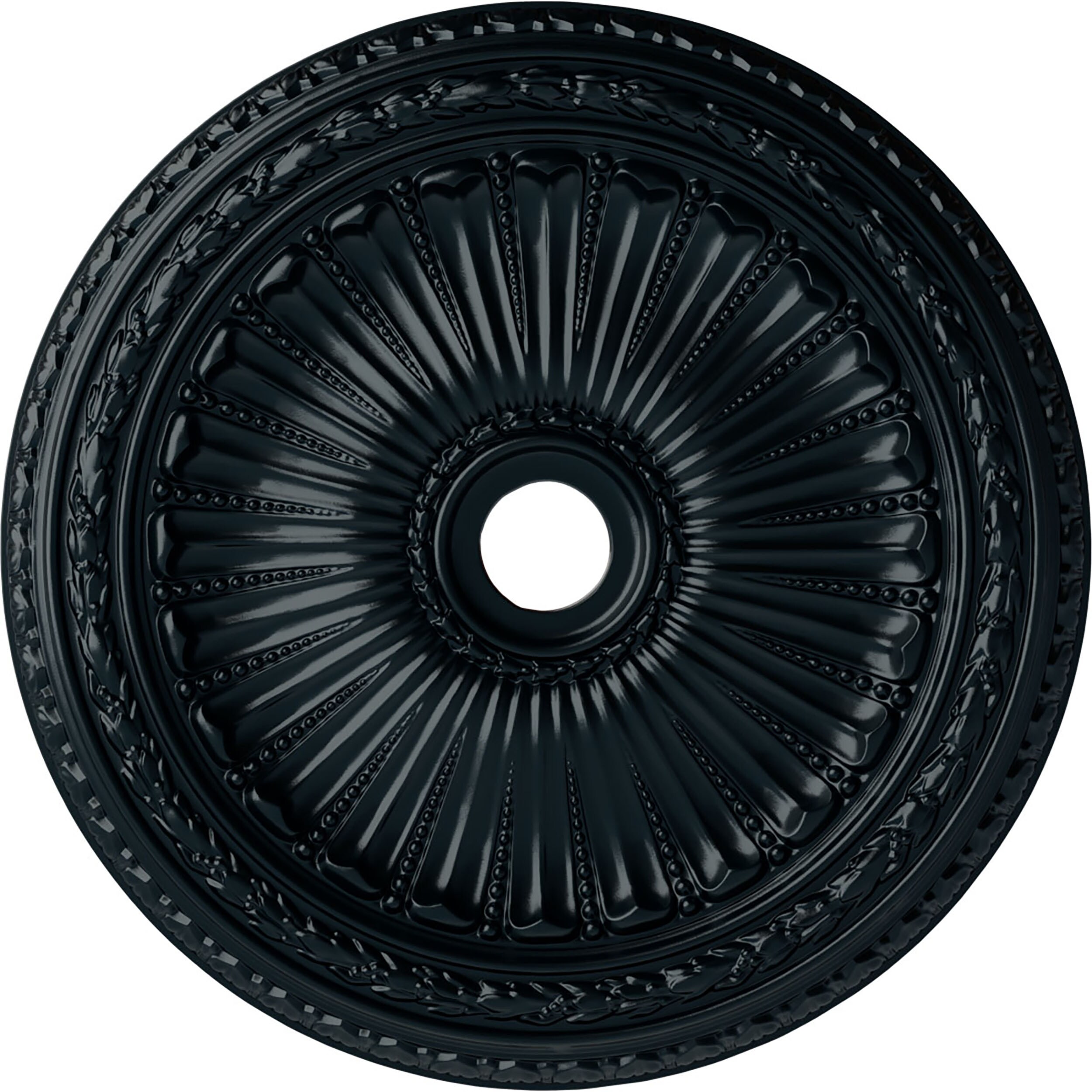 Ekena Millwork CM35VINSF Viceroy 35.125-in W x 35.125-in L Painted Night Shade Polyurethane Whole Ceiling Medallion