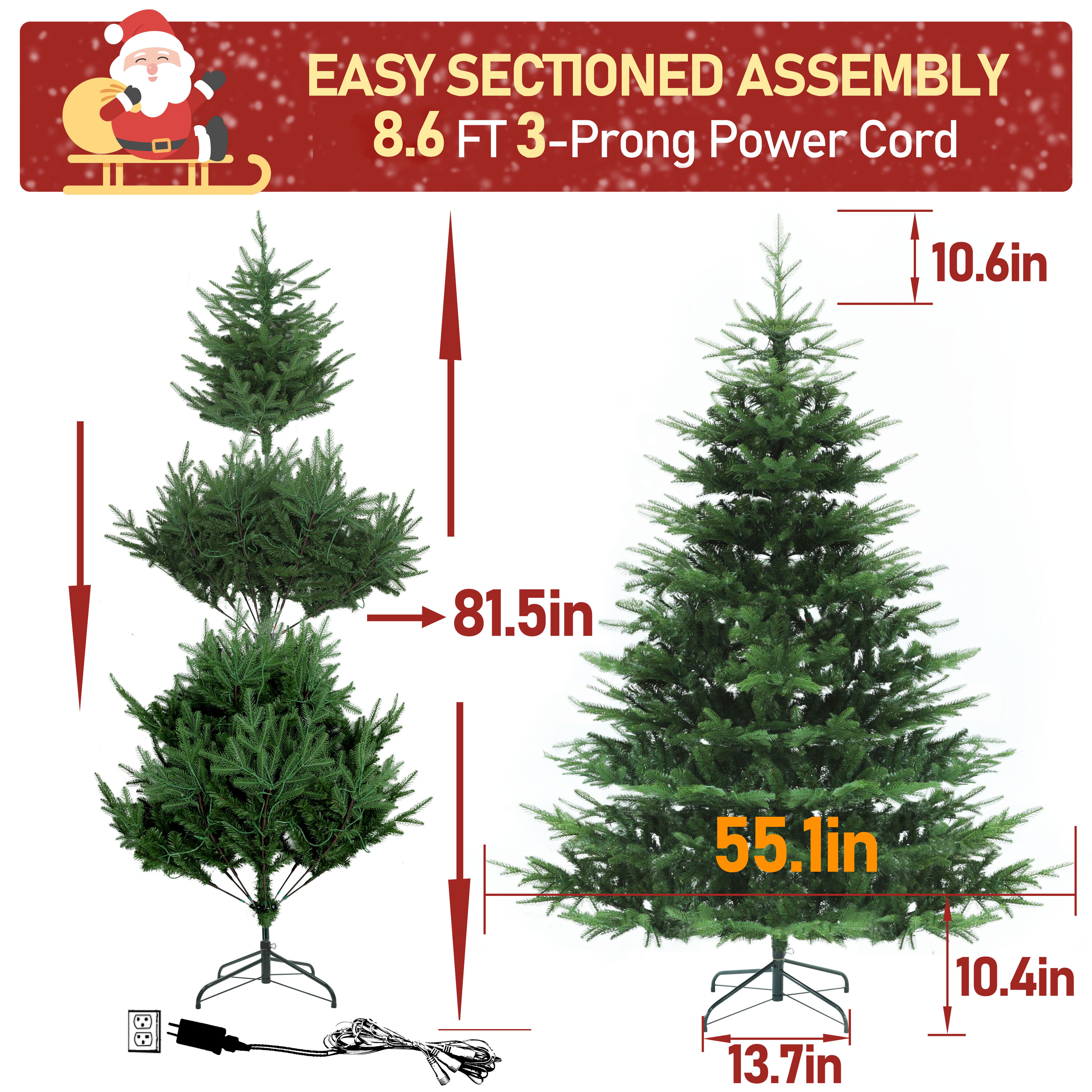 VEIKOUS HP1001-10-23 Artificial-Christmas-Trees - View #3