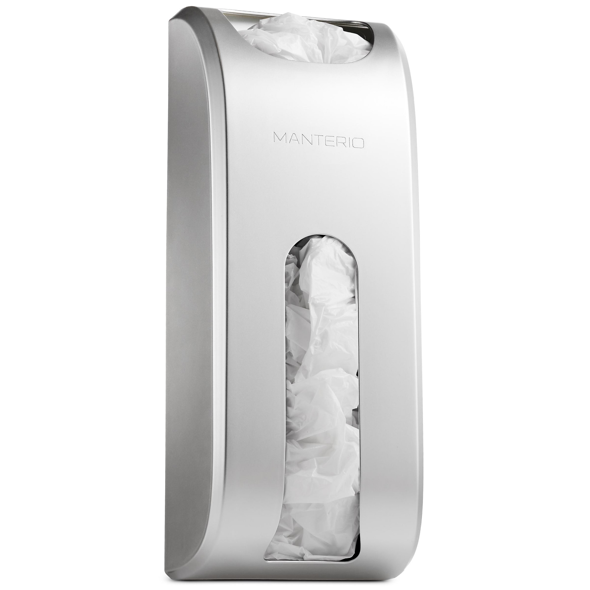 Manterio MNT-SBDPSS 6-Inches W x 15.5-Inches H x 3.5-Inches D 2 -Tier Cabinet-mount Silver Plastic Bag organizer