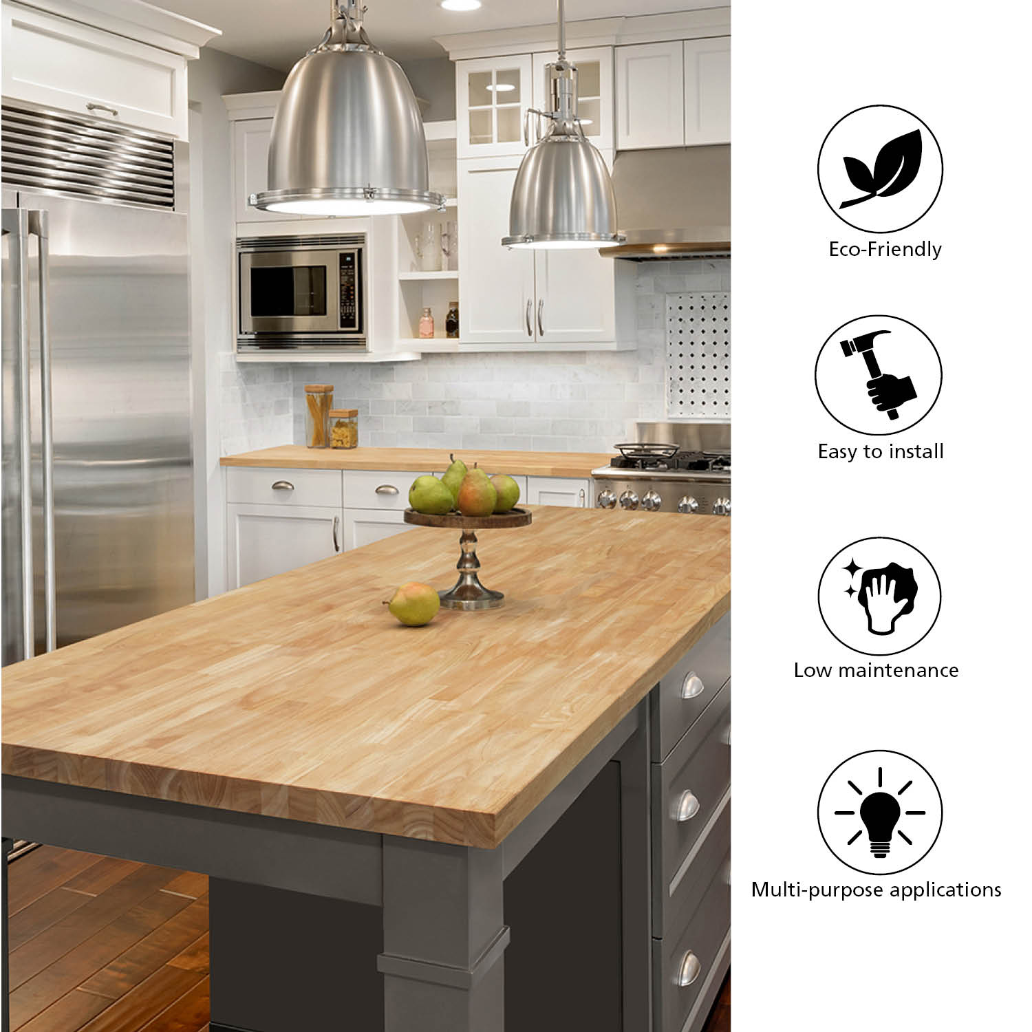 allen + roth 10-ft x 25-in x 1.5-in Finger-jointed Natural Hevea