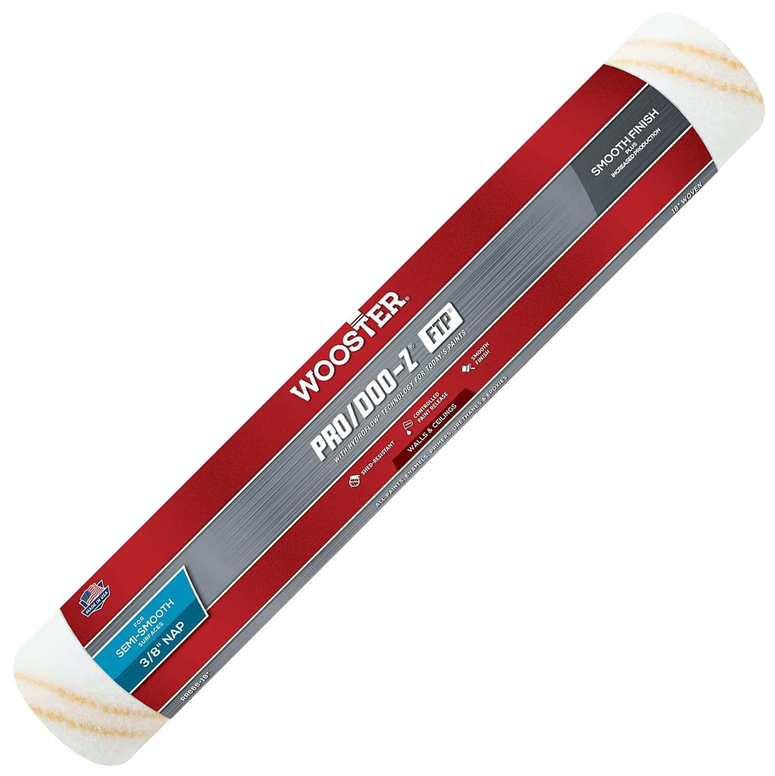 Wooster RR666-18 Genuine 18in Pro/Doo-Z FTP 3/8in Nap Roller Cover - RR666-18