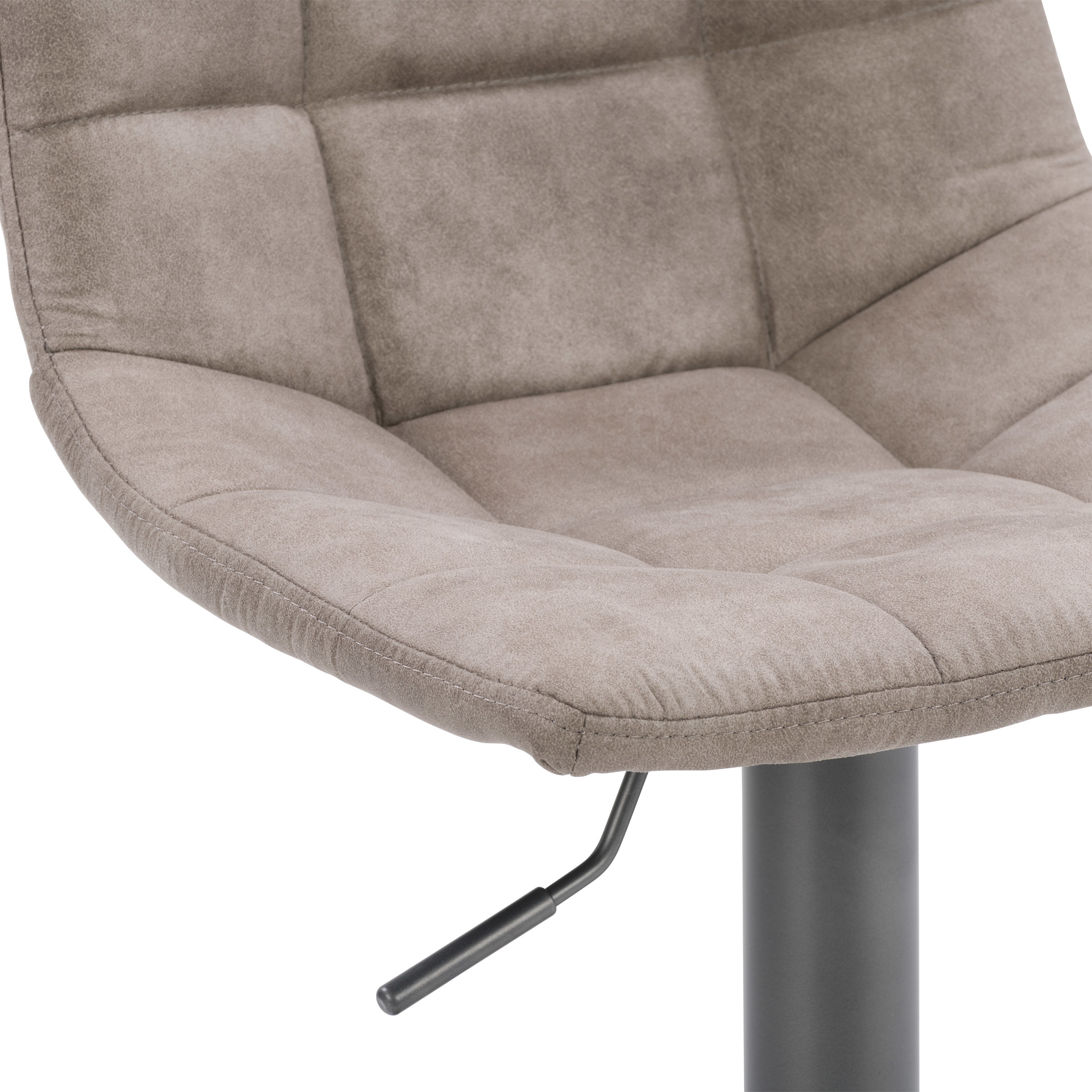 Palmer Adjustable Light Grey Tufted Fabric Swivel Barstools - Set of 2