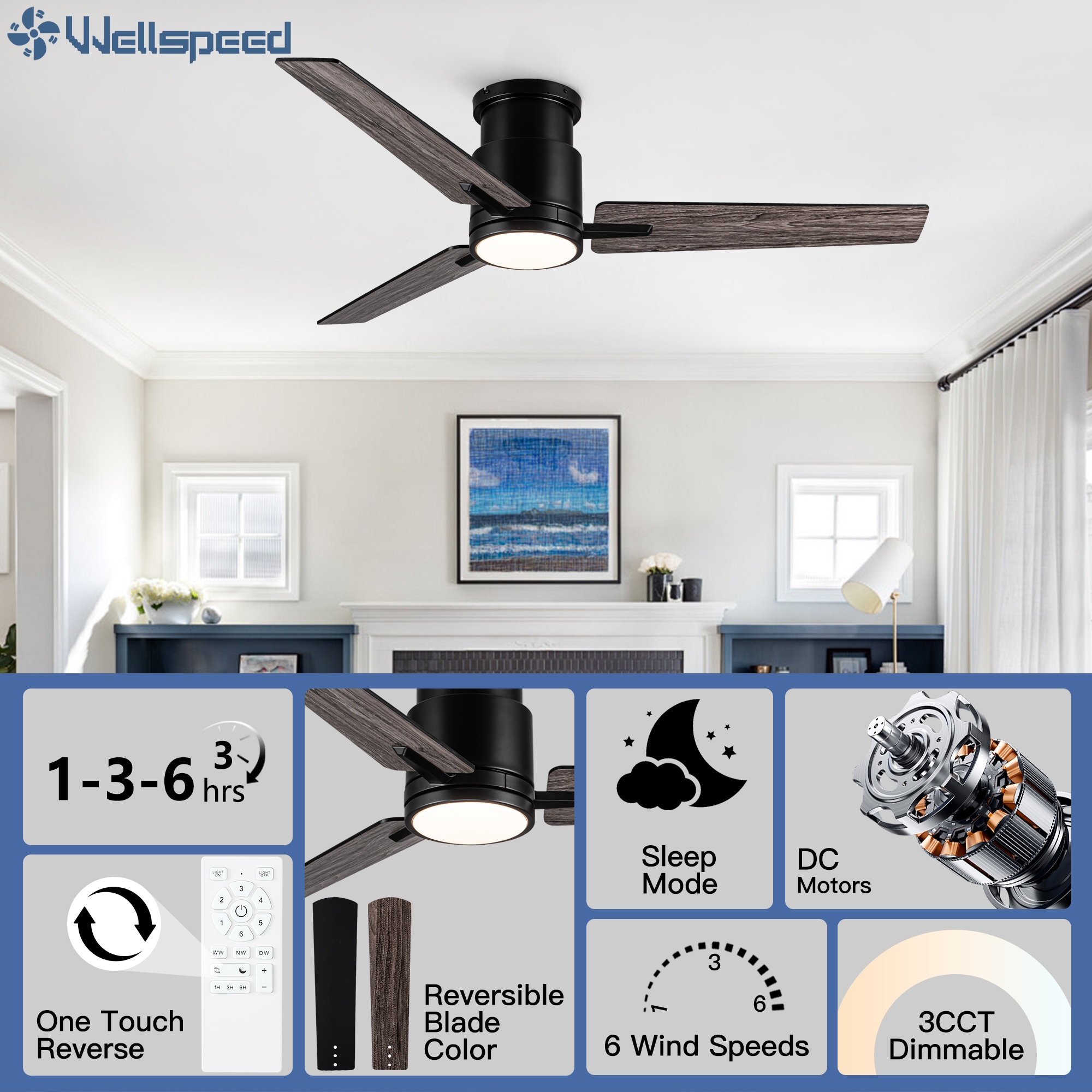Wellspeed 2PLSDY1235XBK52 Ceiling-Fans - View #8