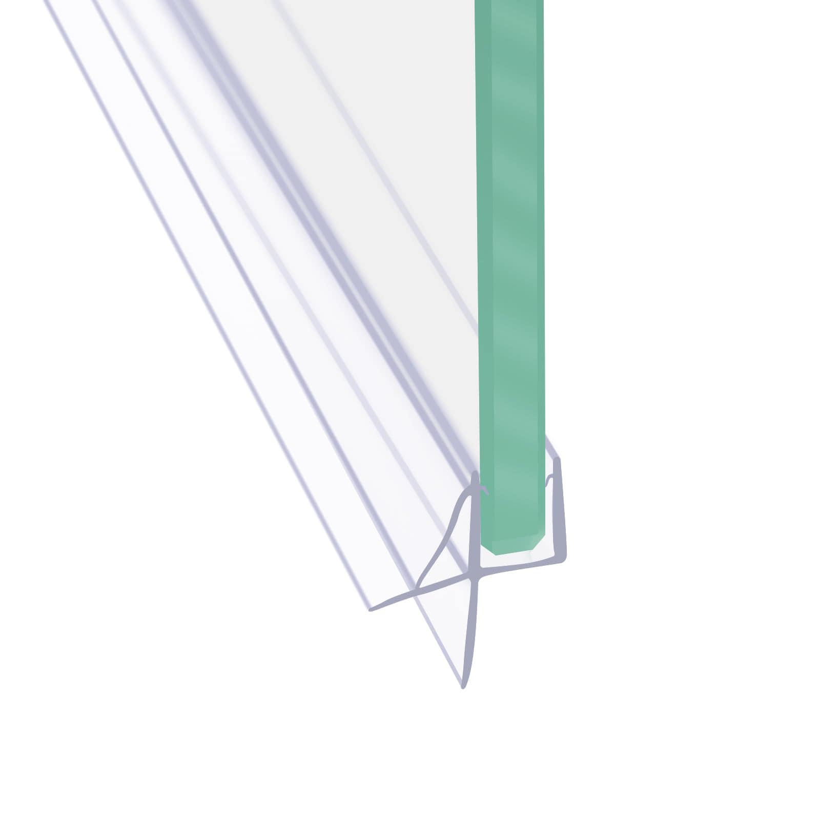 AKSCYZM  Frameless Shower Door Bottom Seal with Drip Rail for 36 Inch Glass Fits Three Sixteenth Inch Thick Clear Vinyl Water Barrier Easy