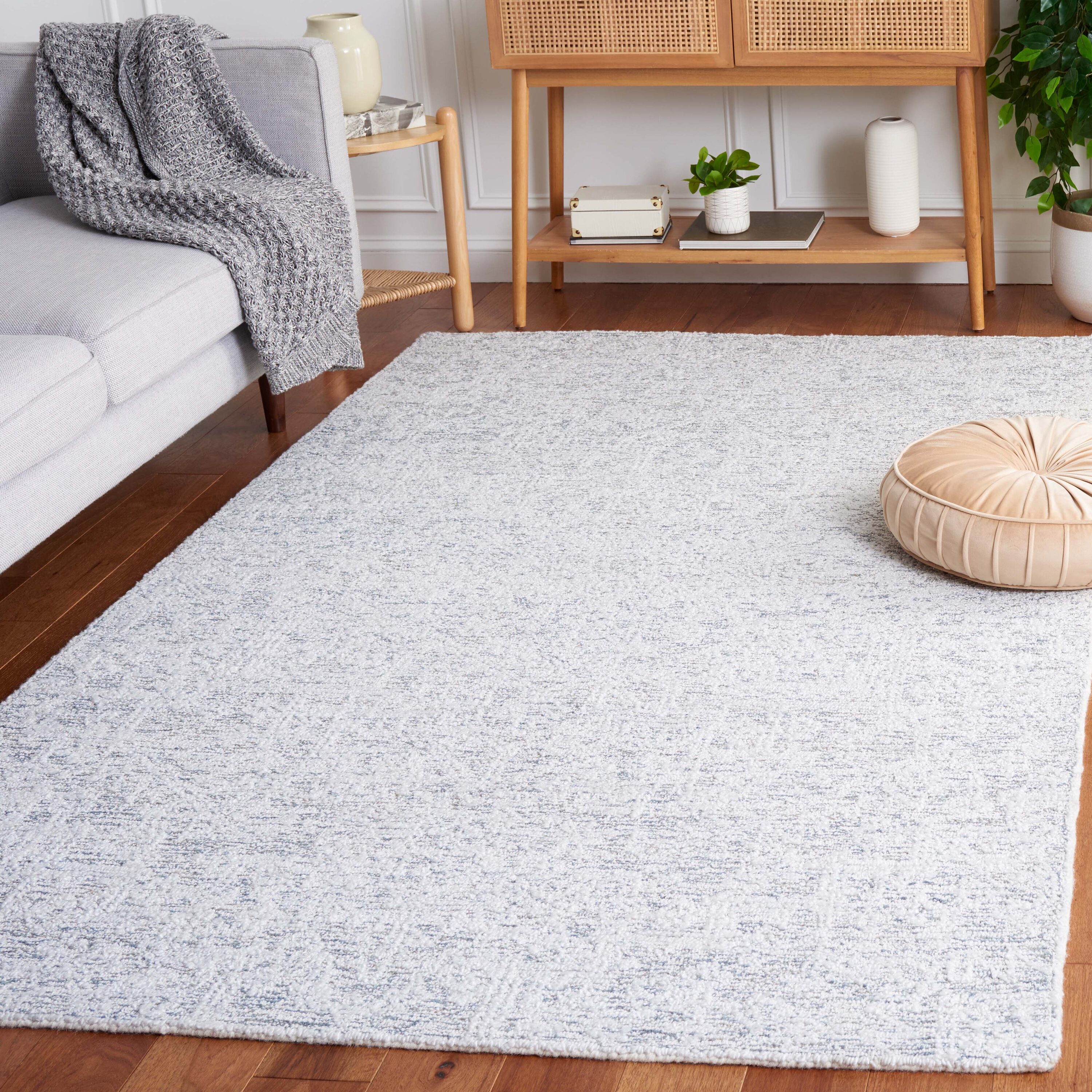  Ebony 205 Gray/Ivory Contemporary 4ft x 6ft Small Rectangle Rug