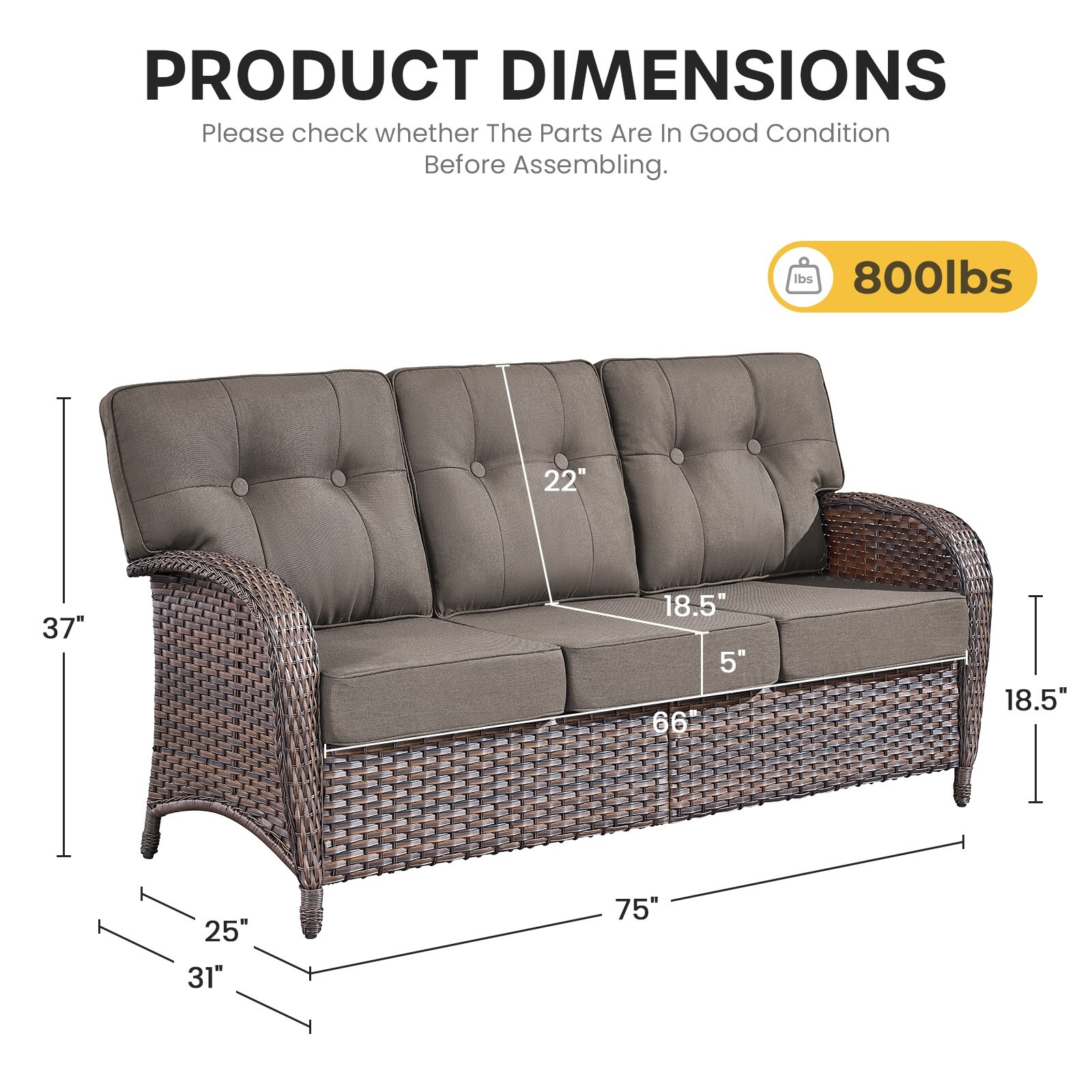 Pocassy PJTPBR13-3 Patio-Sofas-Daybeds - View #7