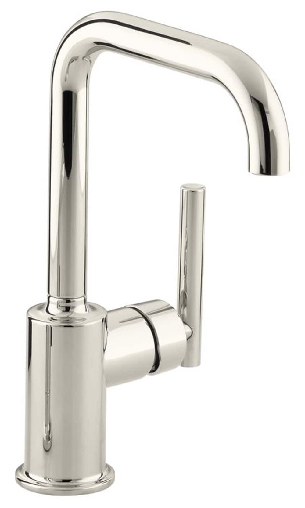 KOHLER 7509-SN Purist Vibrant Polished Nickel Single Handle Deck-mount Kitchen Faucet