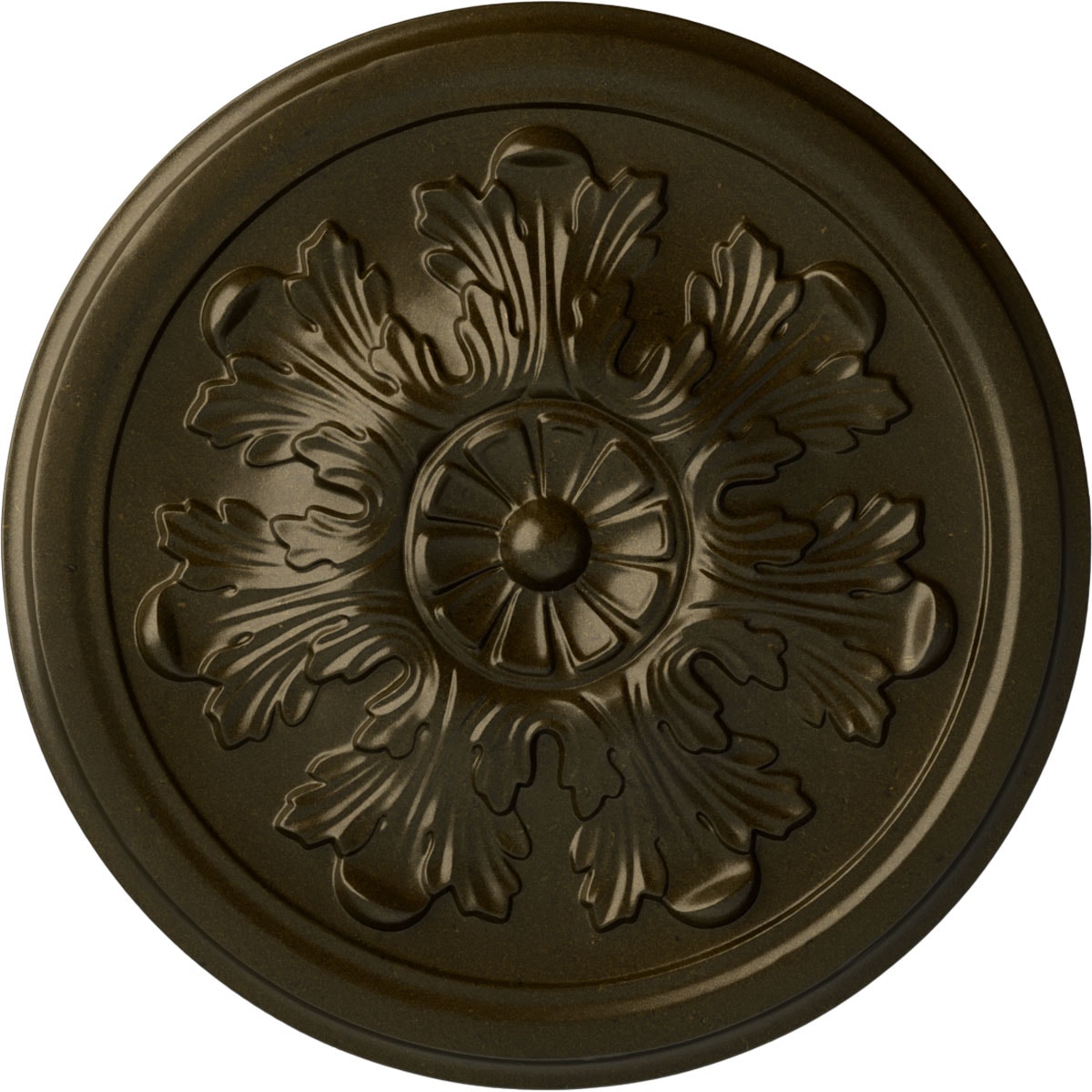 Ekena Millwork CM12LEGGS Legacy Acanthus 12.75-in W x 12.75-in L Painted Green Gold Polyurethane Whole Ceiling Medallion
