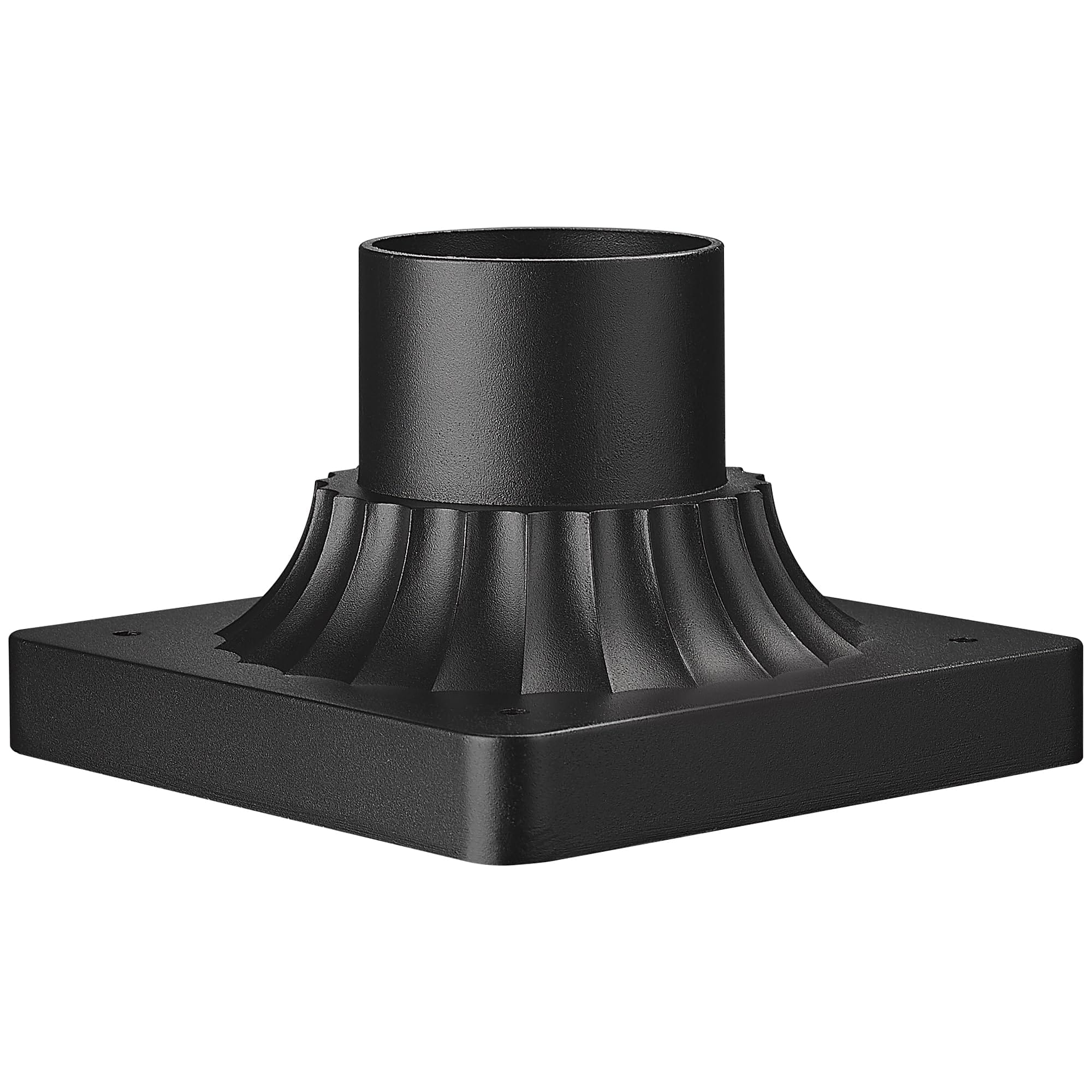 Aoibox  Outdoor Post Light Adapter 3 in Pier Mounting Base with Matte Black Die Cast Aluminum Anti Rust Finish