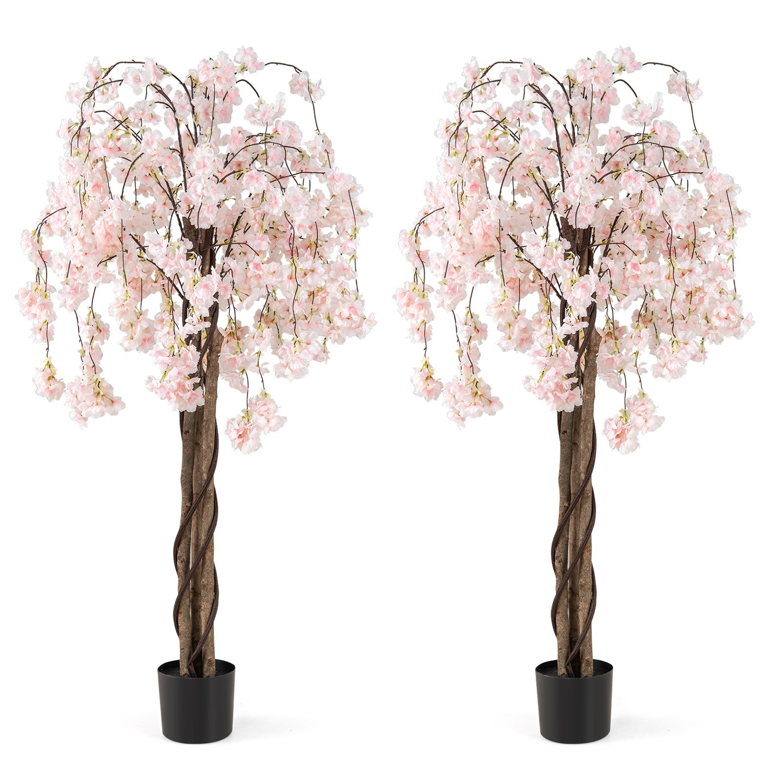 65-in White Indoor/Outdoor Floor Cherry Blossom Artificial Tree