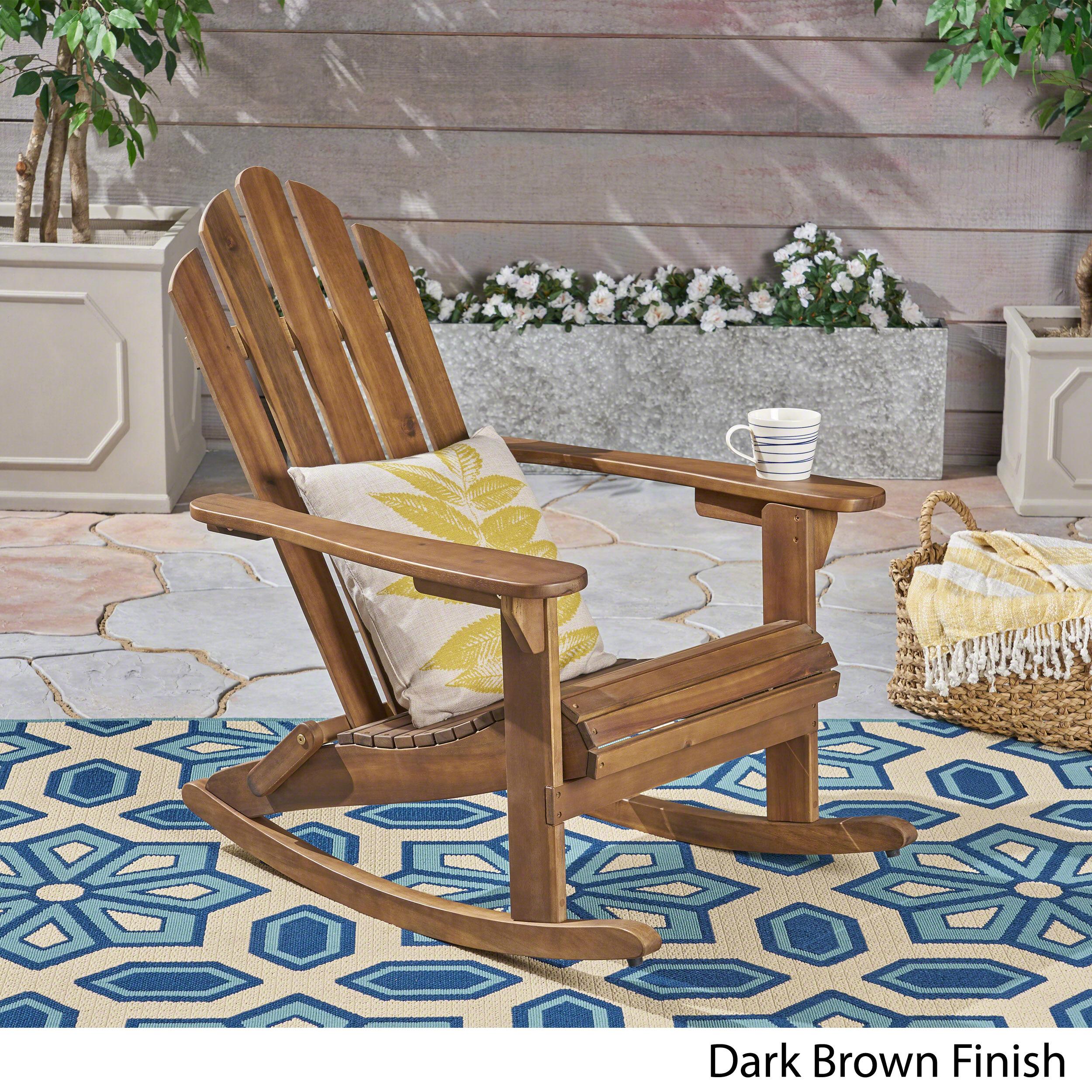 Bayfeve Patio Chairs Dark Brown Wood Frame Adirondack Chair with Solid ...