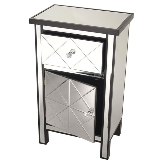 HomeRoots Shelly 20-in W x 32.7-in H x 13-in D Black Door and Drawer Base Semi-Custom Cabinet HomeRoots Shelly 20-in W x 32.7-in H x 13-in D Black Door and Drawer Base Semi-Custom Cabinet