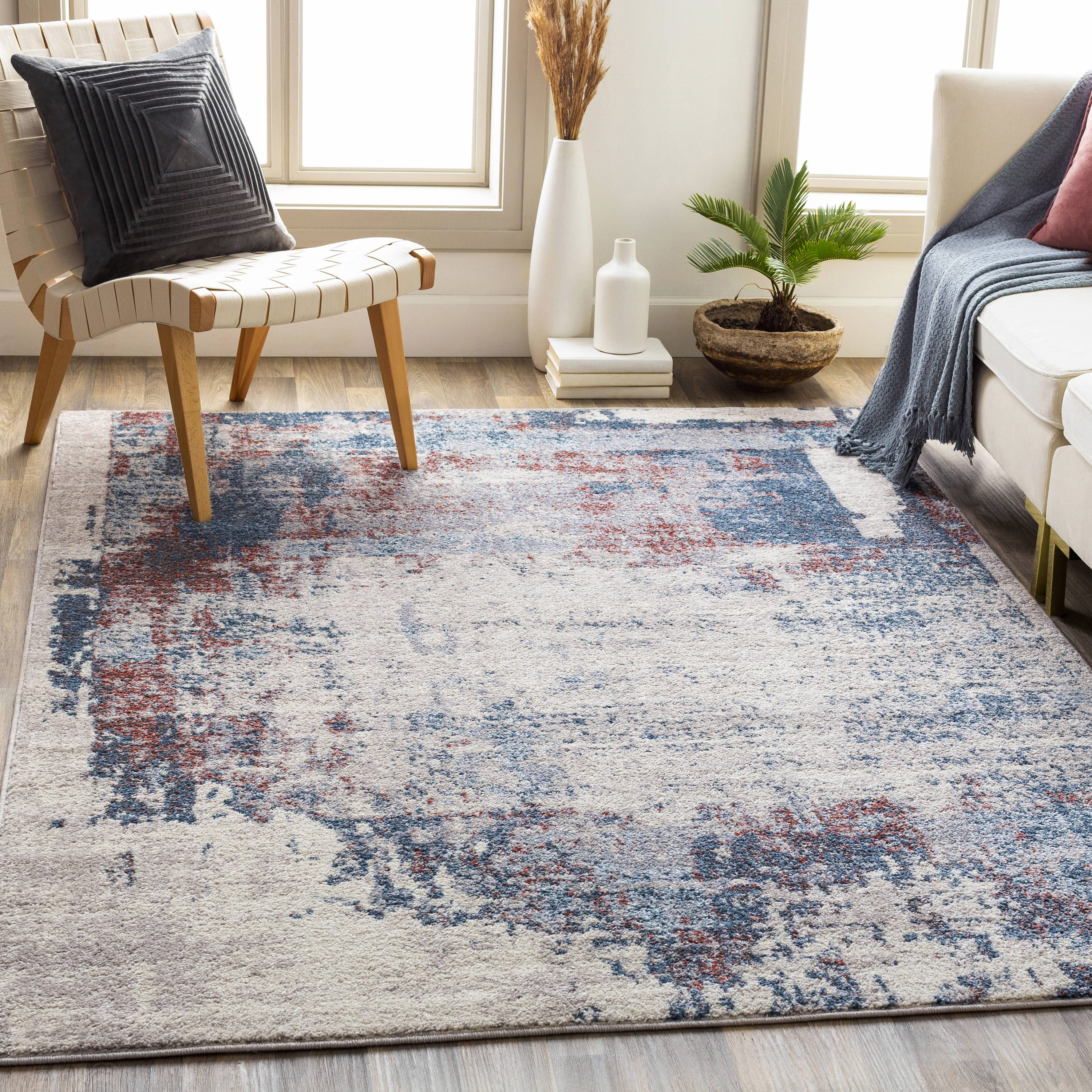 Surya AKR2314-710103 Ankara 8 x 10 Slate Indoor Abstract Mid-century Modern Area Rug