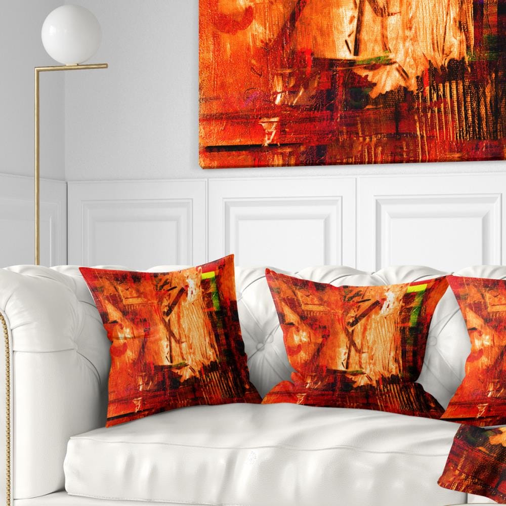 Designart CU6094-18-18 18-in x 18-in Red Indoor Decorative Pillow