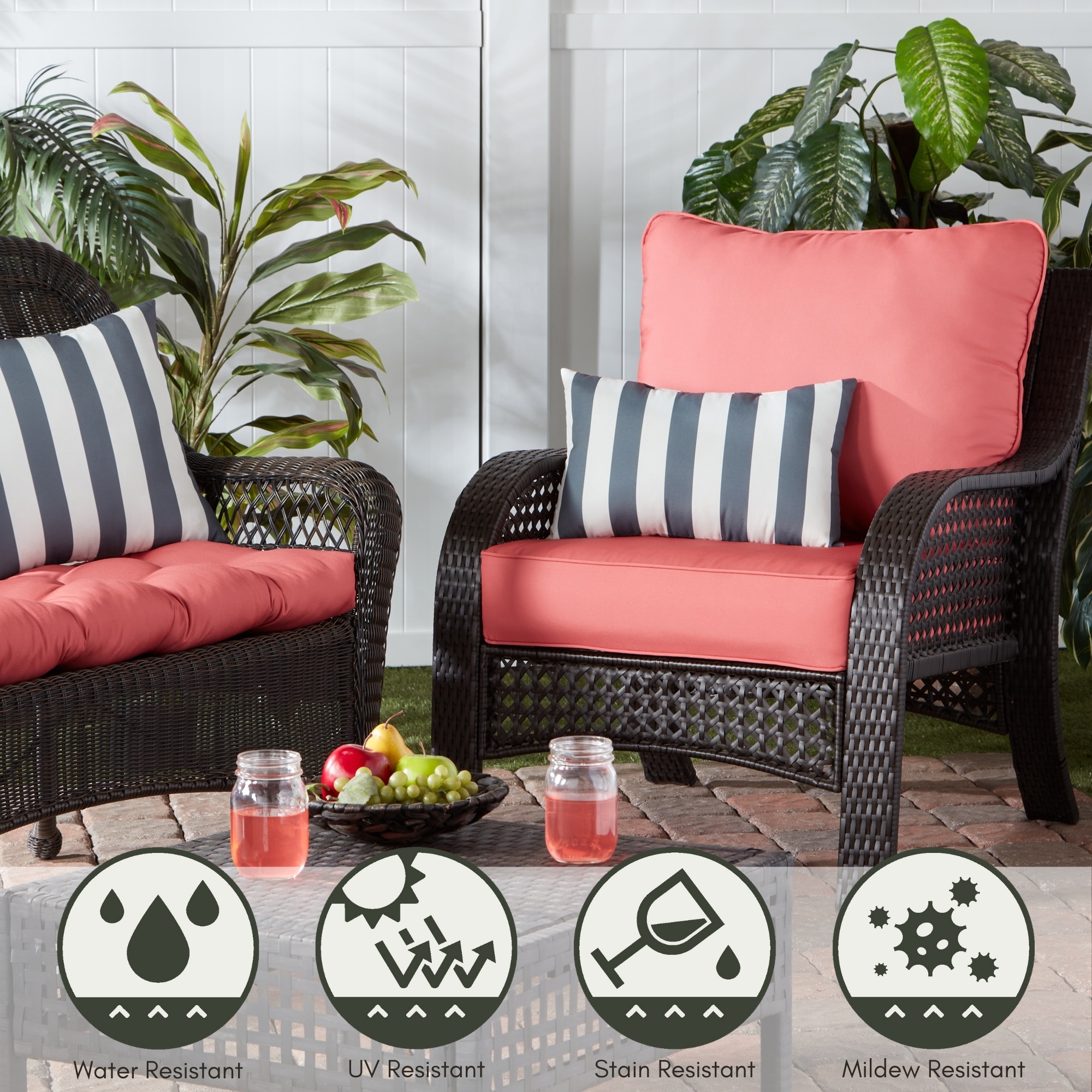 Greendale Home Fashions OC7820-CORAL Patio-Furniture-Cushions - View #6