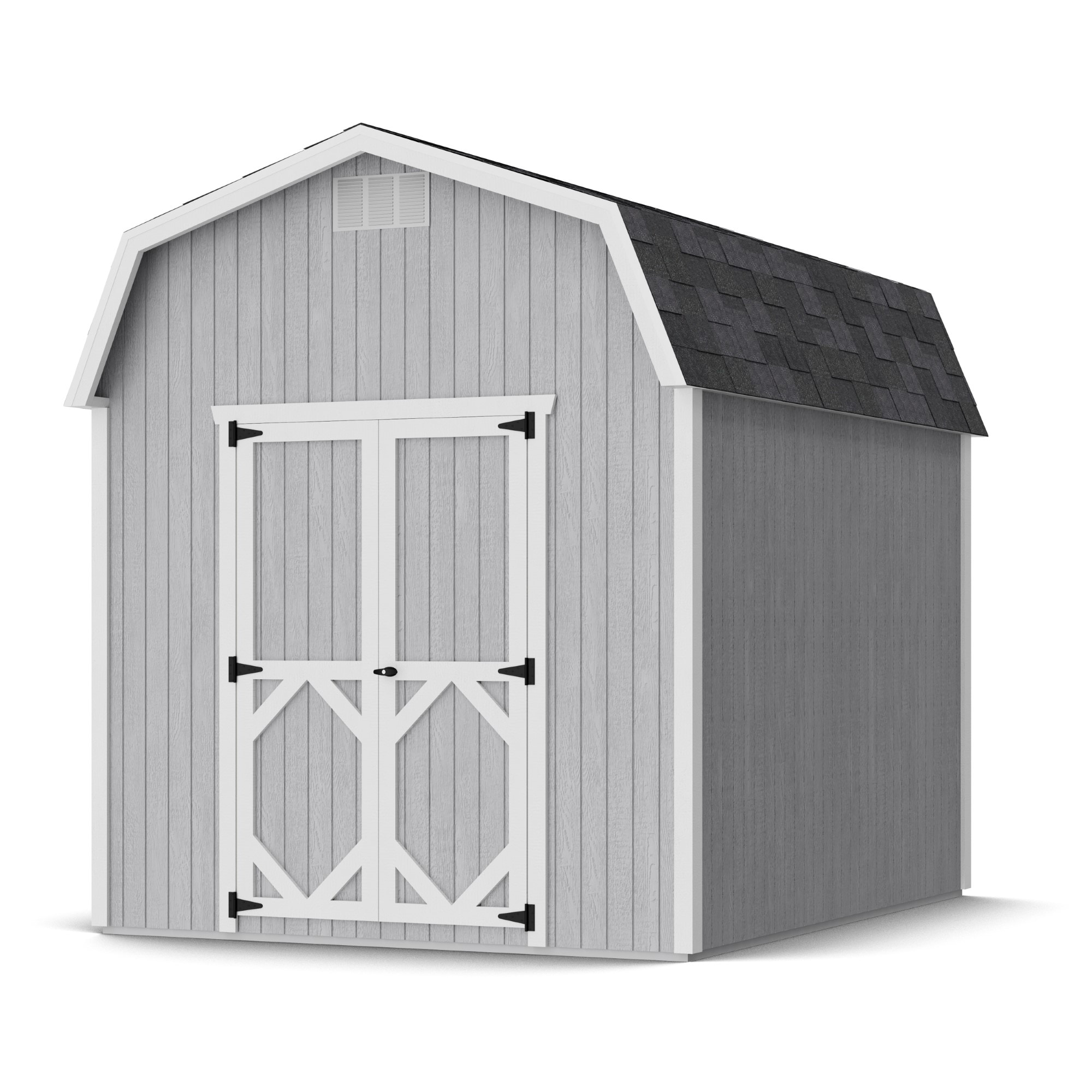 Little Cottage Co 8X10 CGB-6-PC Classic 8-ft x 10-ft Gambrel Style Wood Outdoor Storage Shed with 2 Doors
