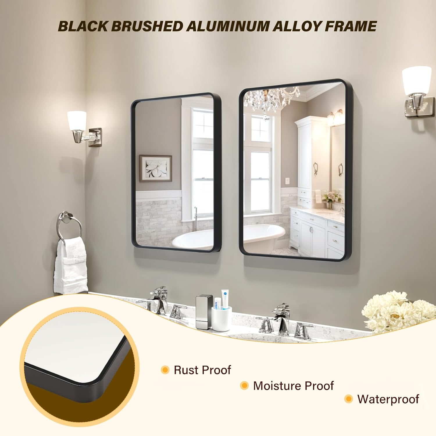Garvee WWJ-PHO-11QKEHPS Framed-Bath-Mirrors - View #4