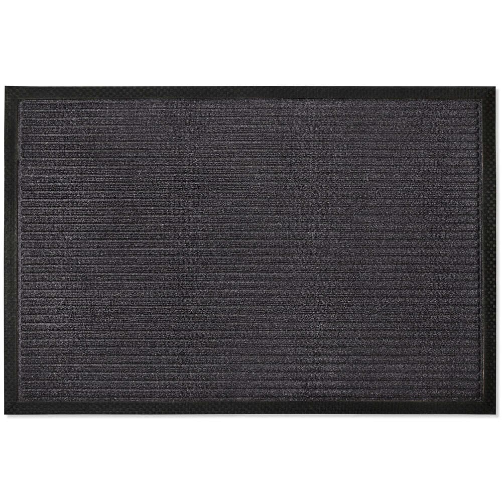 Envelor PP-71505-BK-M 2-ft x 3-ft Stripes - Black Polypropylene Rectangular Indoor or outdoor Decorative Home Door mat