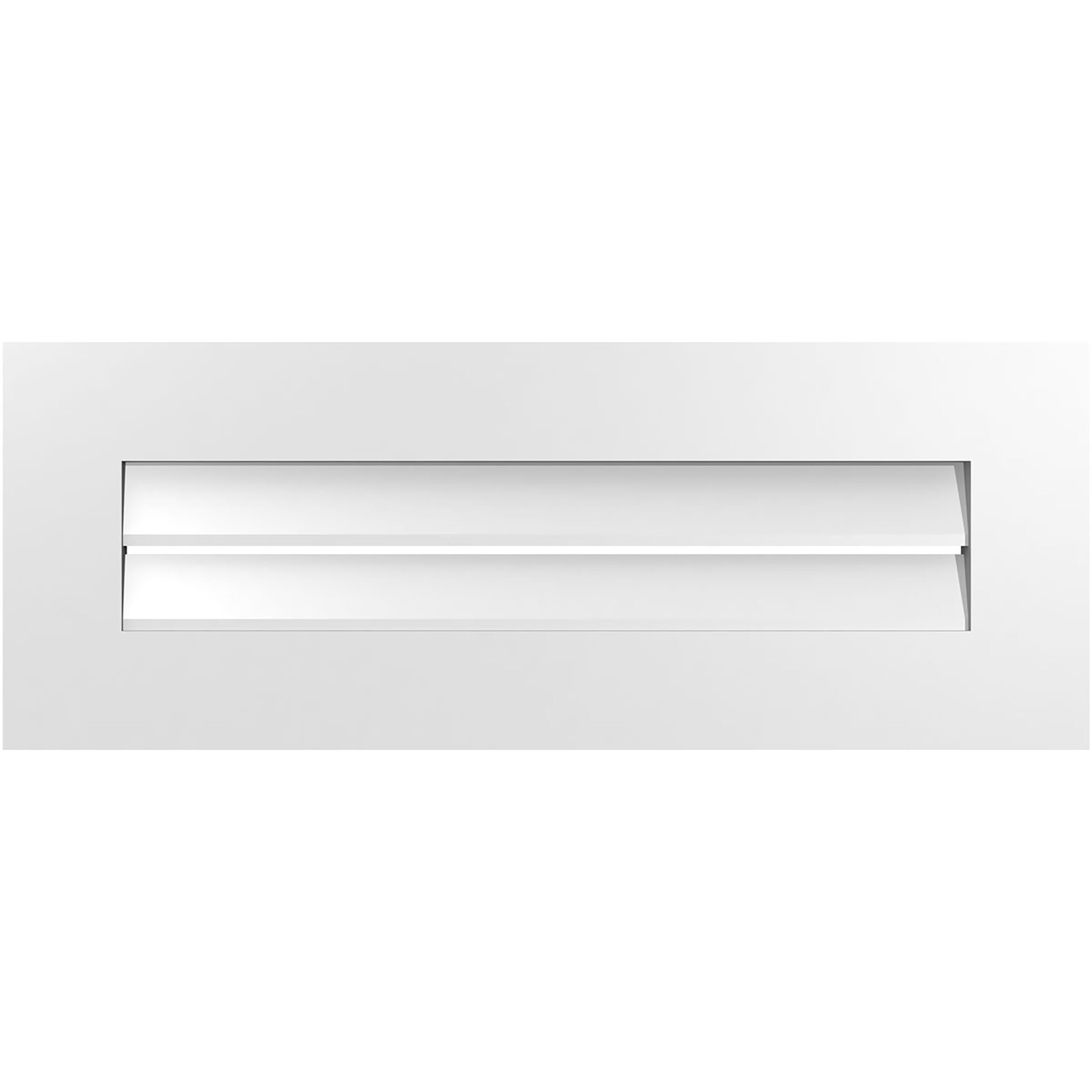 Ekena Millwork GVPVE32X1201SF 32-Inches x 12-Inches Off-white Rectangle PVC Gable Louver Vent