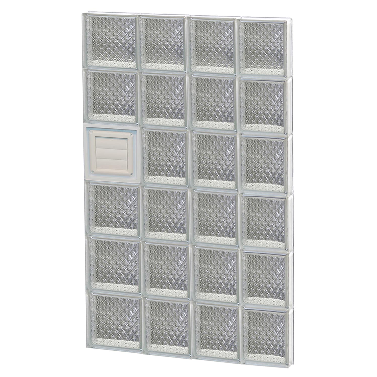 REDI2SET D2648DP Diamond Glass 25-in x 46-1/2-in Frameless Replacement Dryer vent Glass Block Window