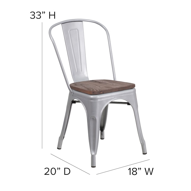 Flash Furniture Contemporary/Modern Dining Side Chair (Metal Frame) in ...