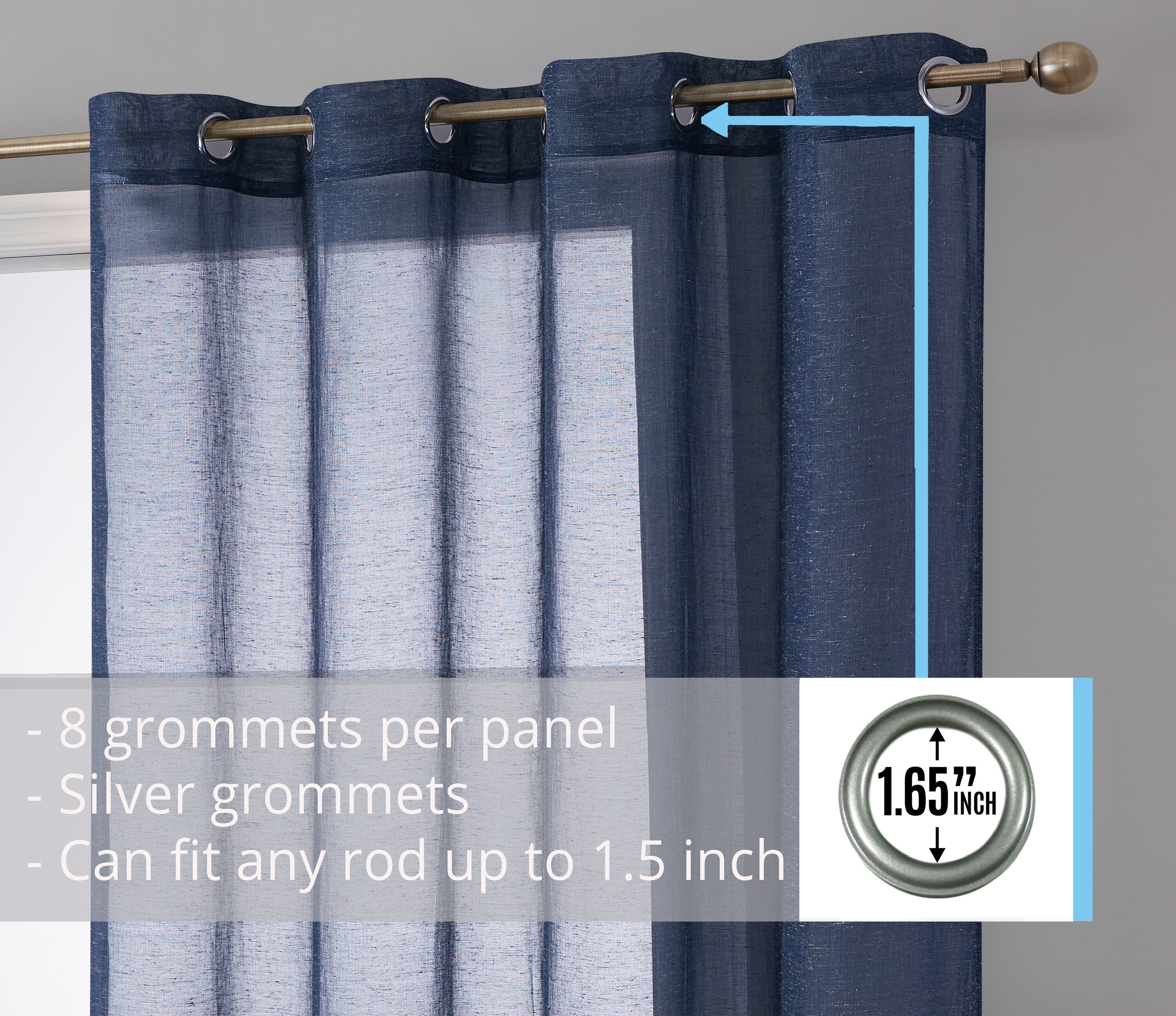 HLC.me SIERA-LN-NVY84 curtains - View #3