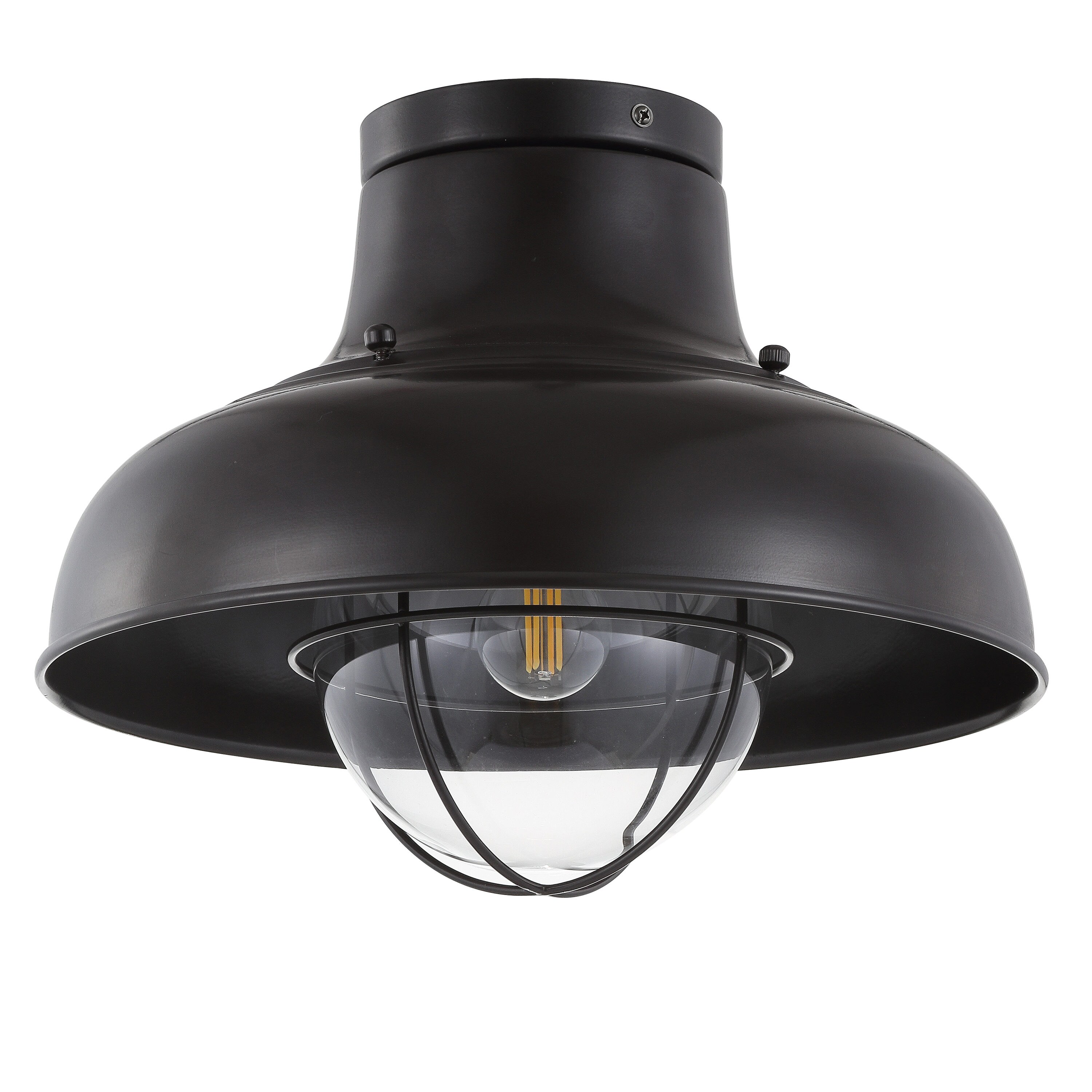 Cameron 13" Rustic Bronze Clear Glass LED Semi-Flush Mount