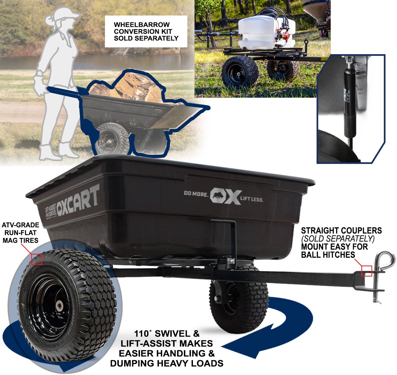 OxCart 15-cu ft Polyurethane Dump Cart in the Dump Carts department at ...