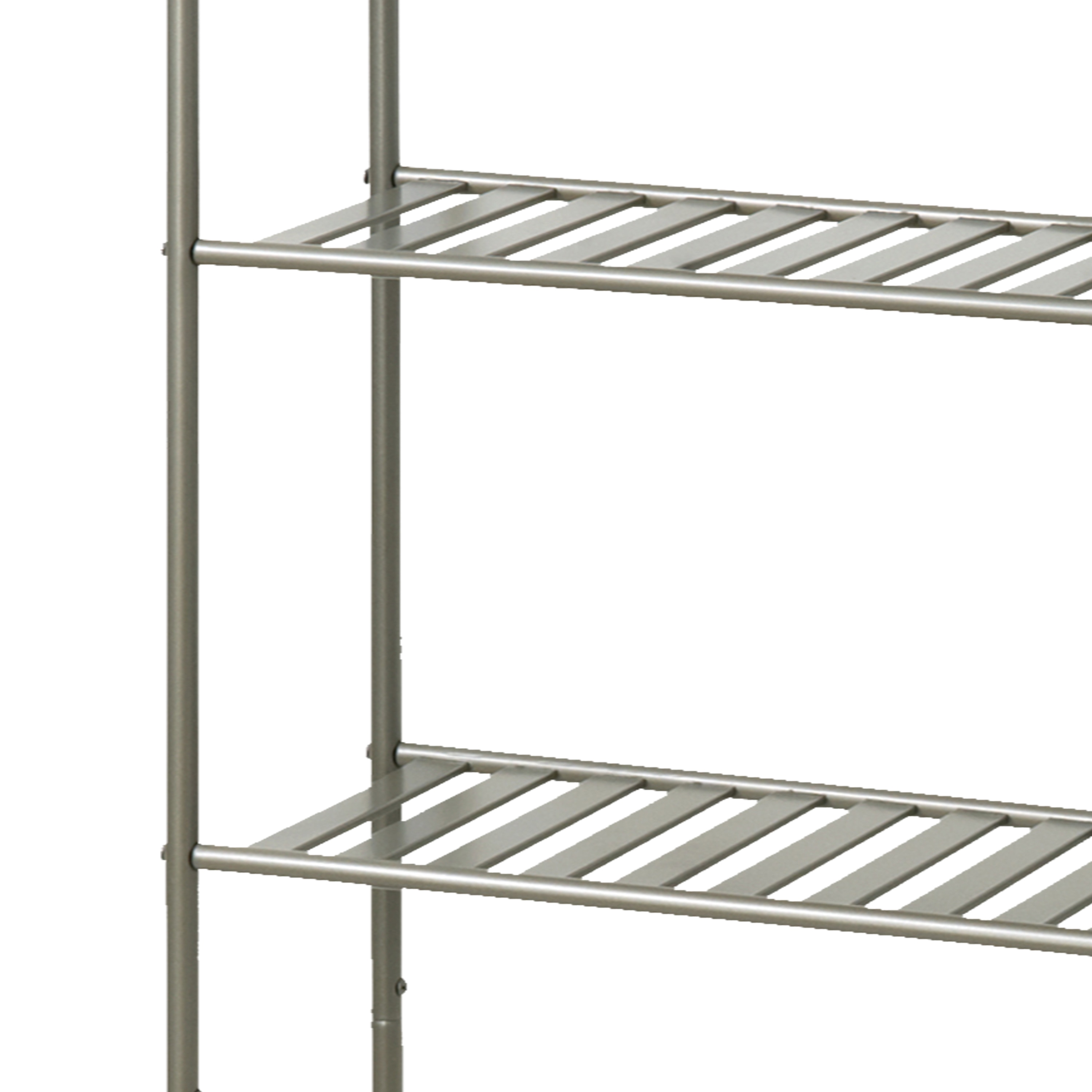 Style Selections Satin Nickel 2-Tier Metal Wall Mount Bathroom Shelf  (19.25-in x 22.5-in x 8.88-in) in the Bathroom Shelves department at