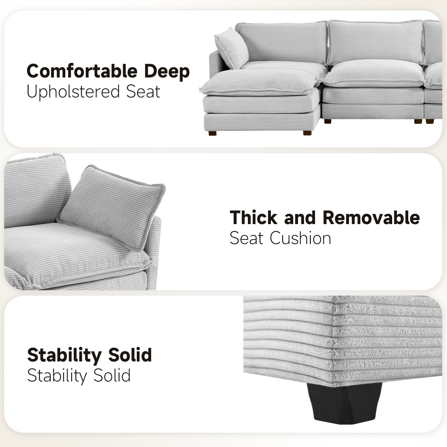 JEAREY JE-DXRZJSF-LG Sofas-Loveseats - View #3