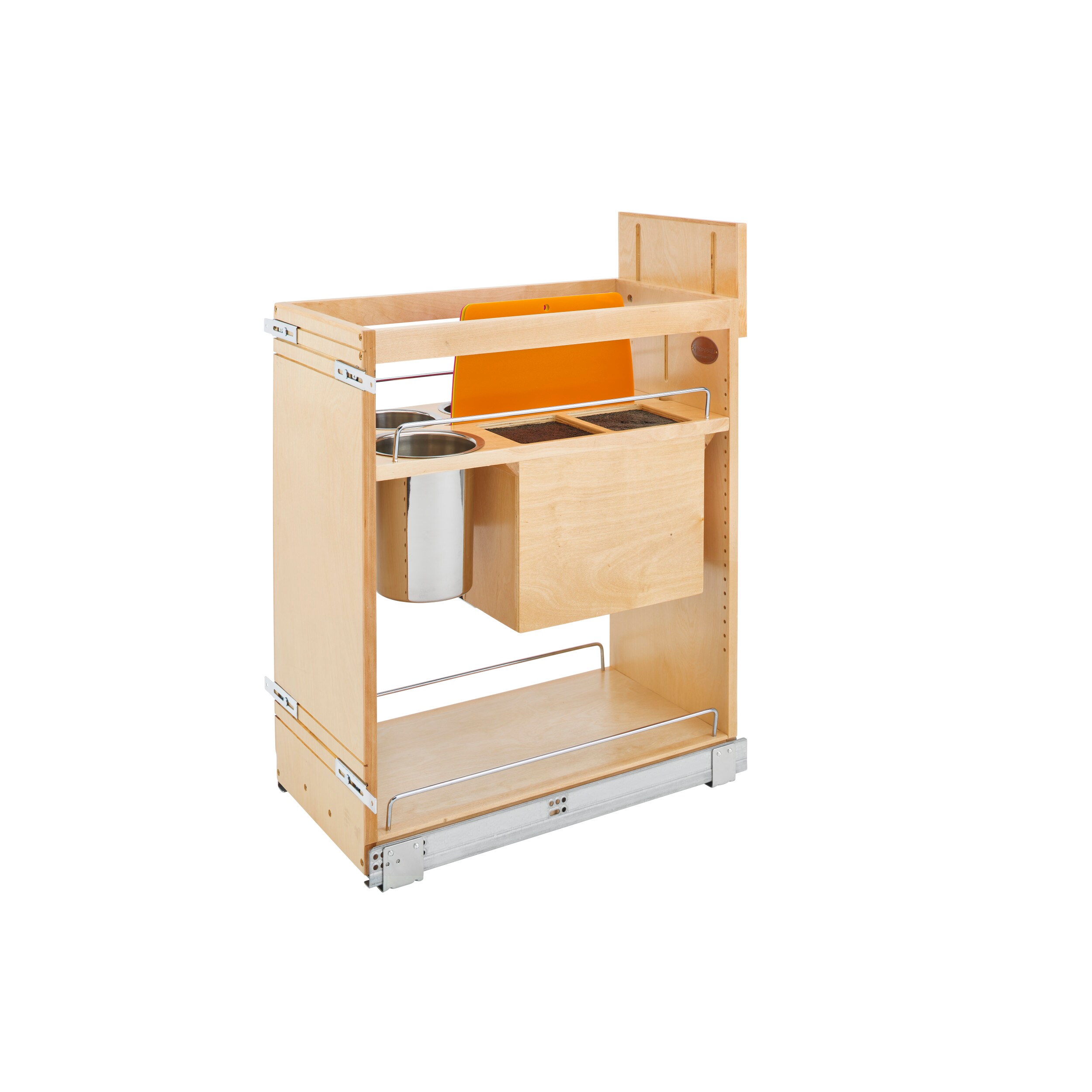Rev-A-Shelf 448KB-BCSC-11C 11.75-in W x 25.5-in H 2-Tier Cabinet-mount Wood Soft Close Knife Organizer