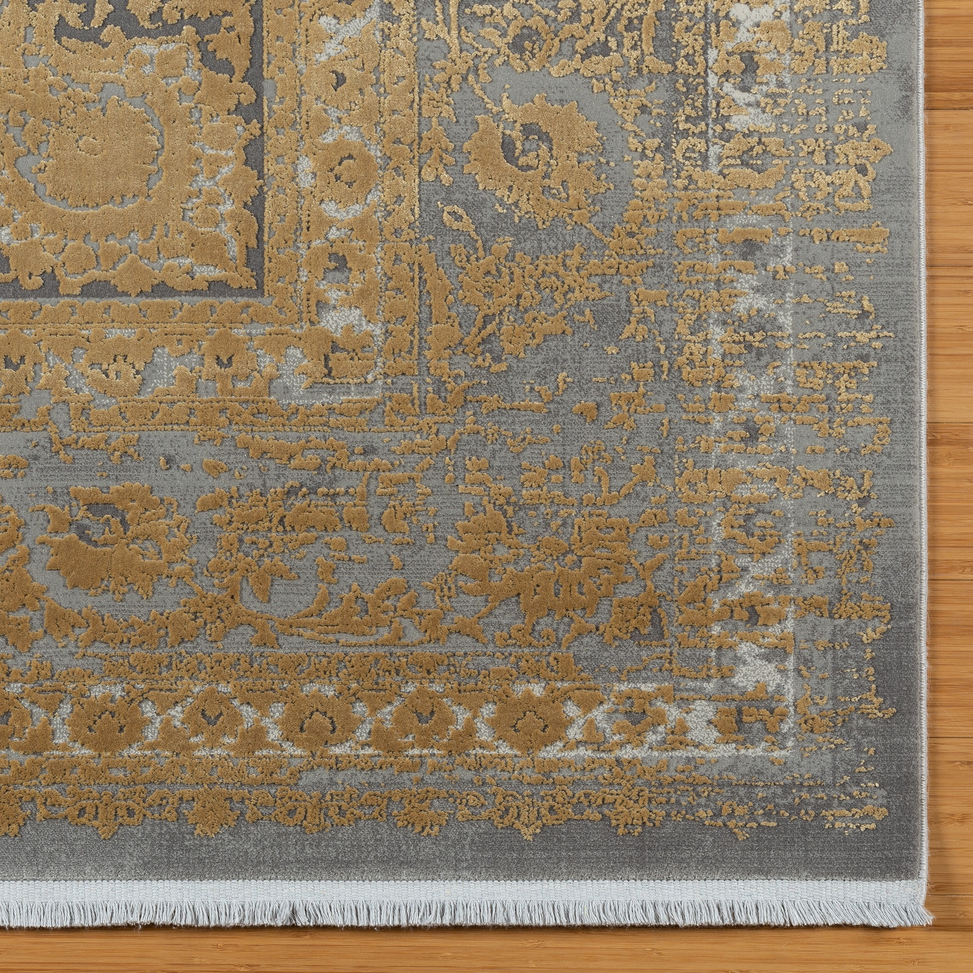 Gray Tufted Reversible Rectangular Viscose Area Rug