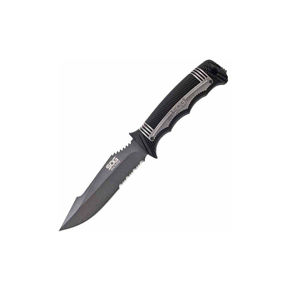 SOG MOSOGSS1001CP Sog SS1001-CP Seal Strike Black Handle Combo Edge with Molded Sheath Knife