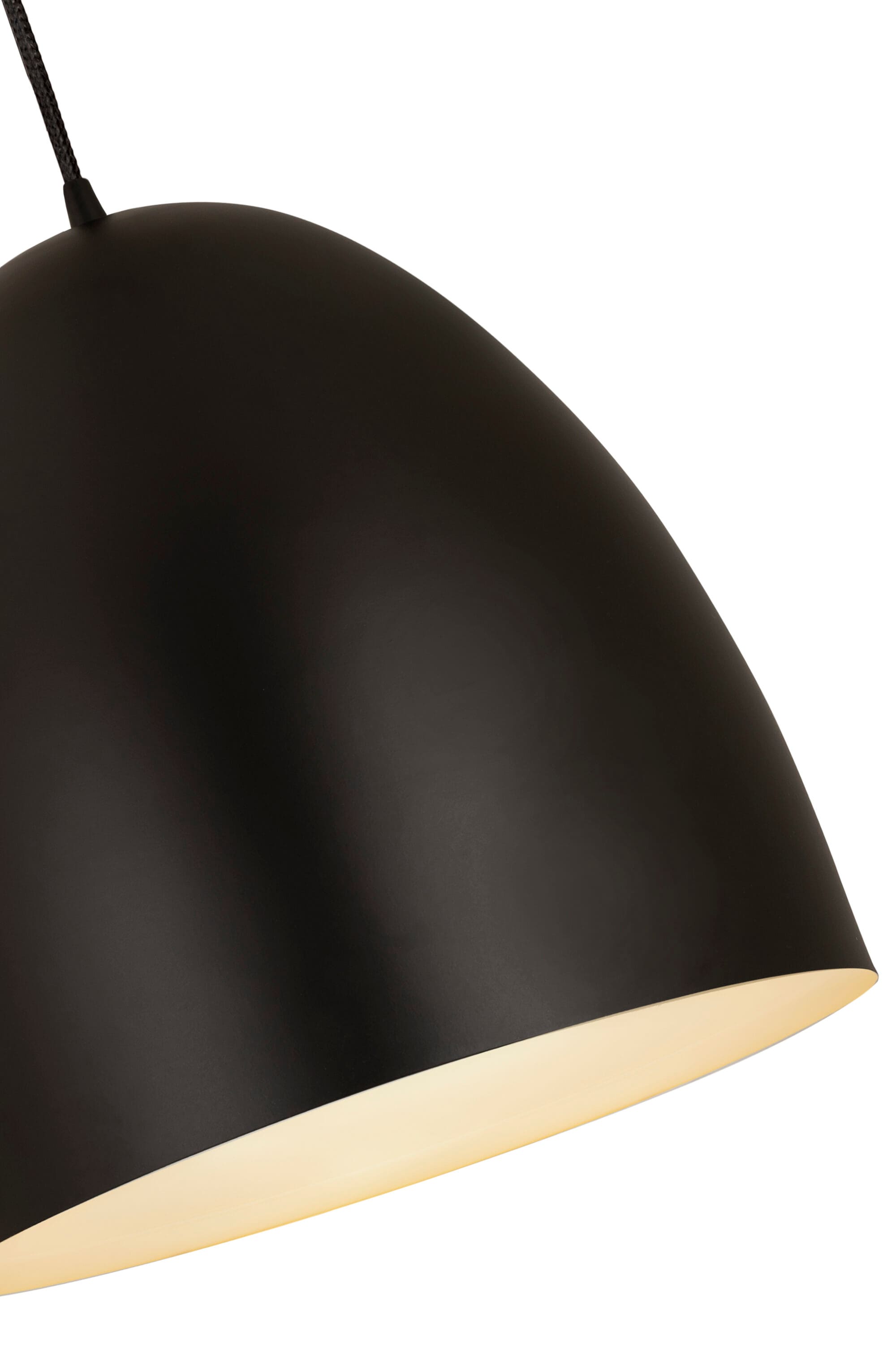 Matte Black Contemporary Dome Pendant Light