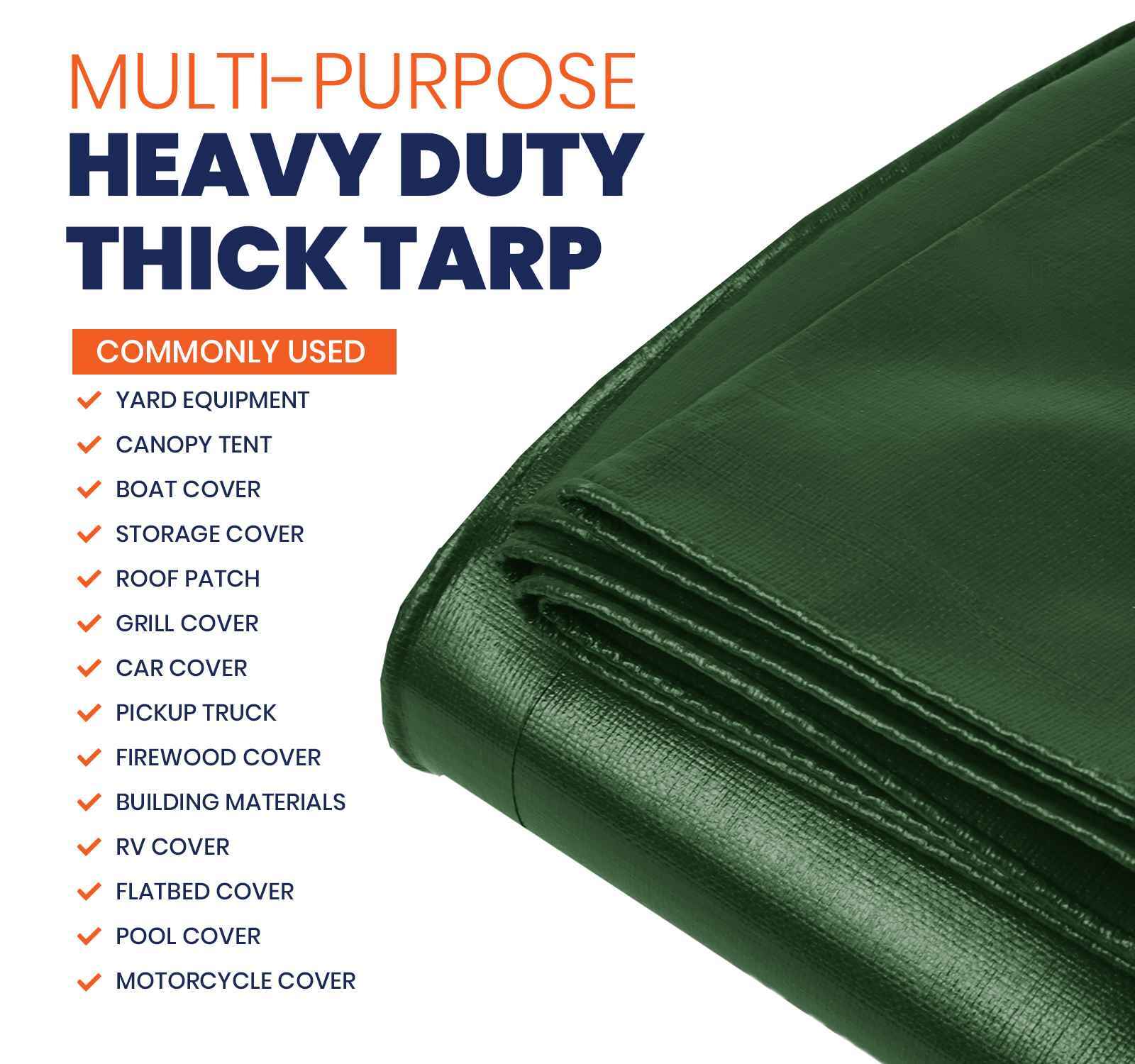 Tarpco Safety 30-ft x 50-ft Green Waterproof Commercial Polyethylene 14 ...