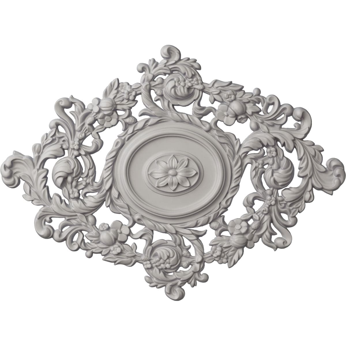 Ekena Millwork CM30KTUWF Katheryn 30.375-in W x 22.5-in L Painted Ultra Pure White Polyurethane Whole Ceiling Medallion