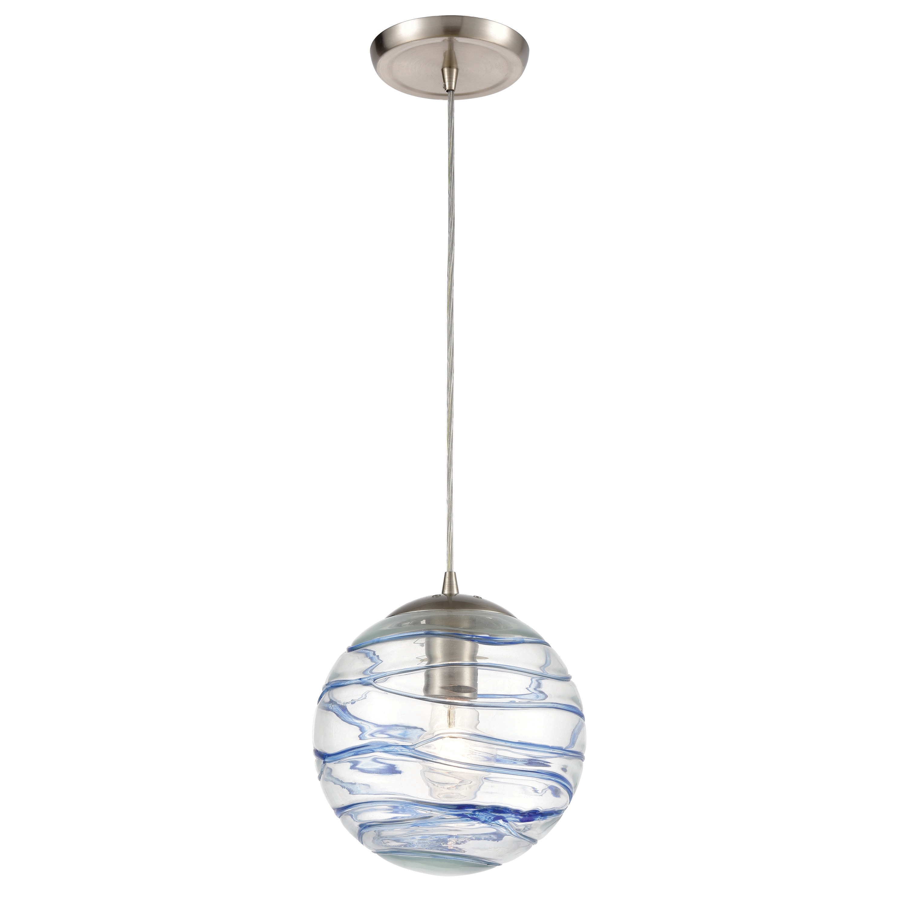 Westmore by ELK Lighting LWPN-210920042 Twine 1 -Light Satin Nickel Modern/contemporary Bell Mini Hanging Pendant light