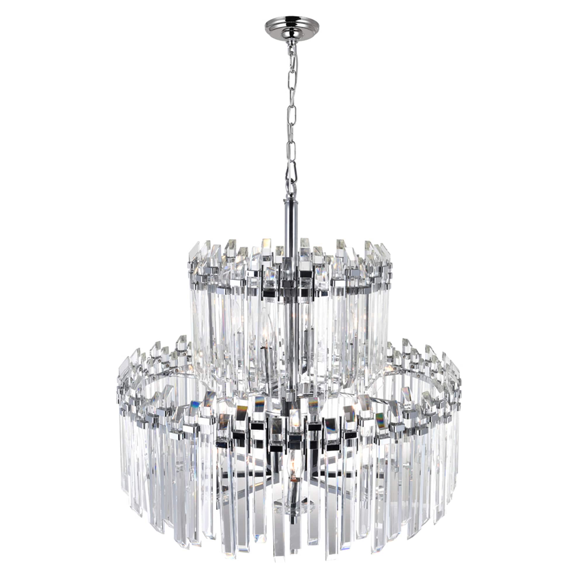 Henrietta Chrome 12-Light Crystal Two-Tier Chandelier