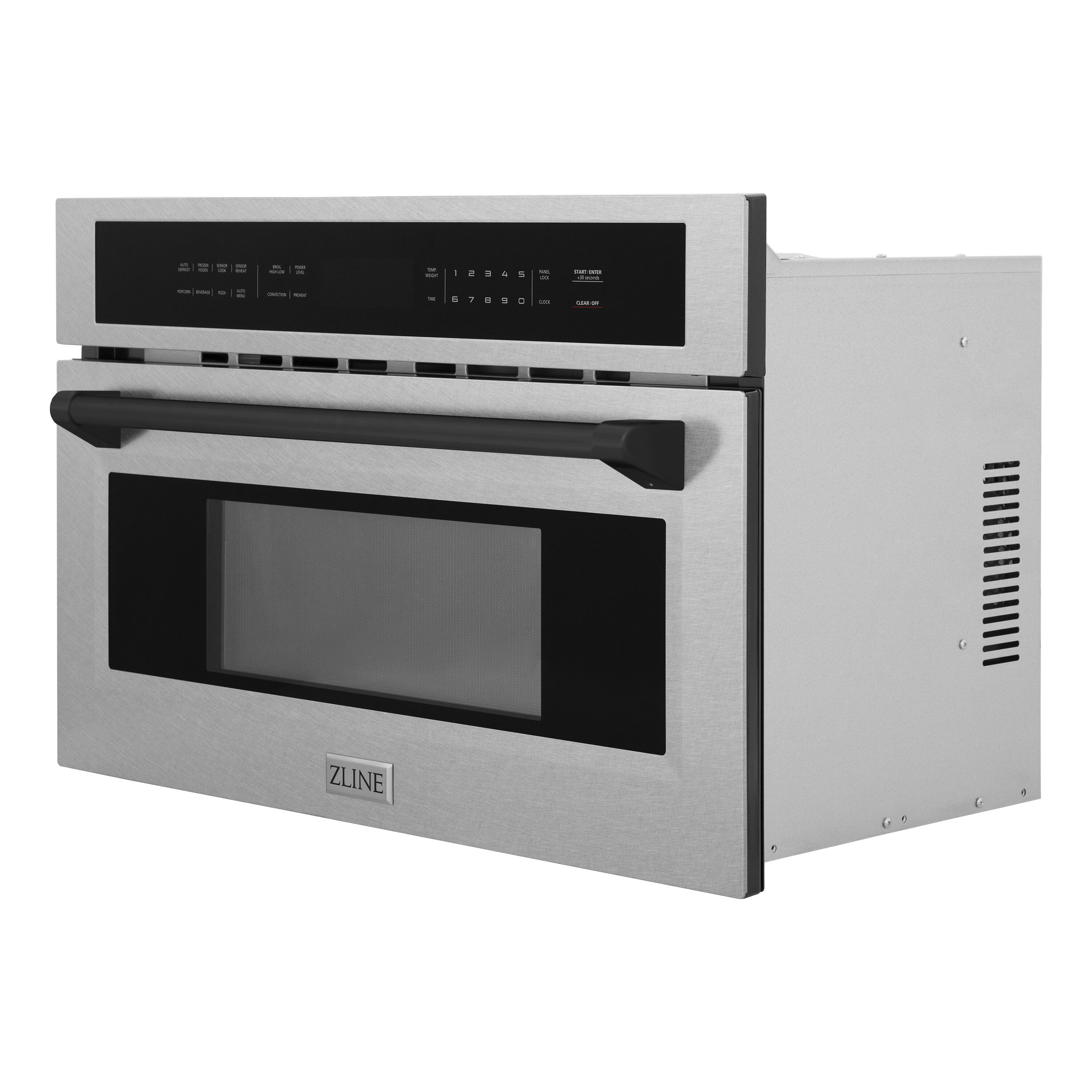 ZLINE Autograph Edition 30 1.6 Cu ft. Built-in Convection Microwave Oven in Fingerprint Resistant Stainless Steel and Matte Black Accents