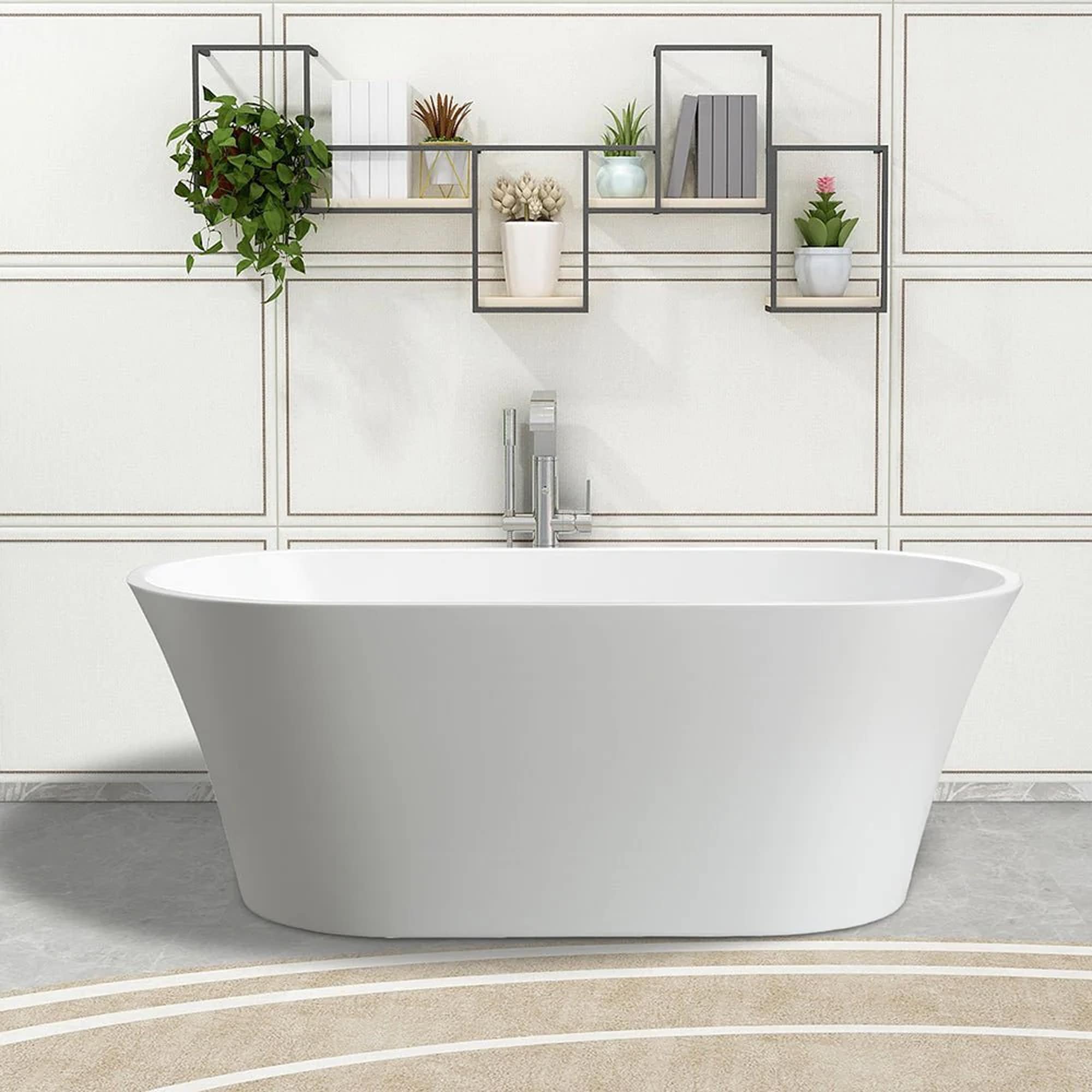 Antony 63" White Acrylic Freestanding Soaking Bathtub
