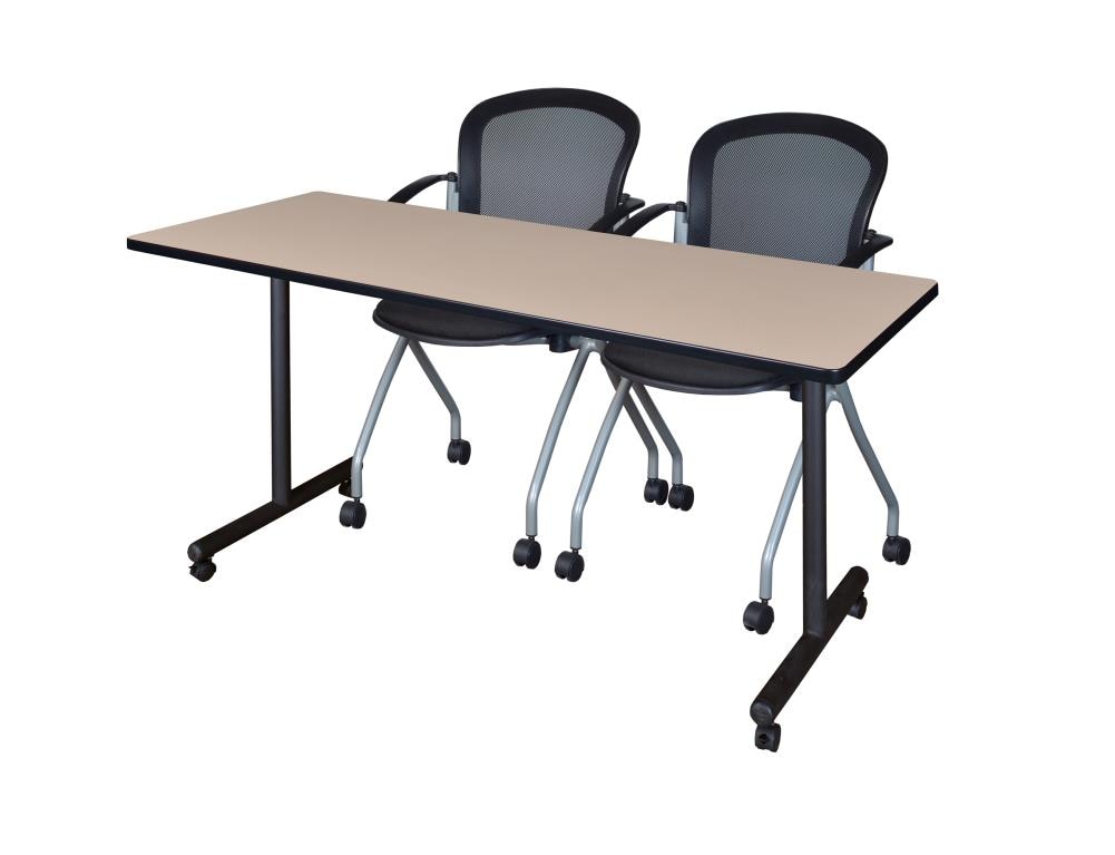 Regency MKTRCC7224BE23BK Training Off-white 4-Person Training Table (72-in W x 29-in H)