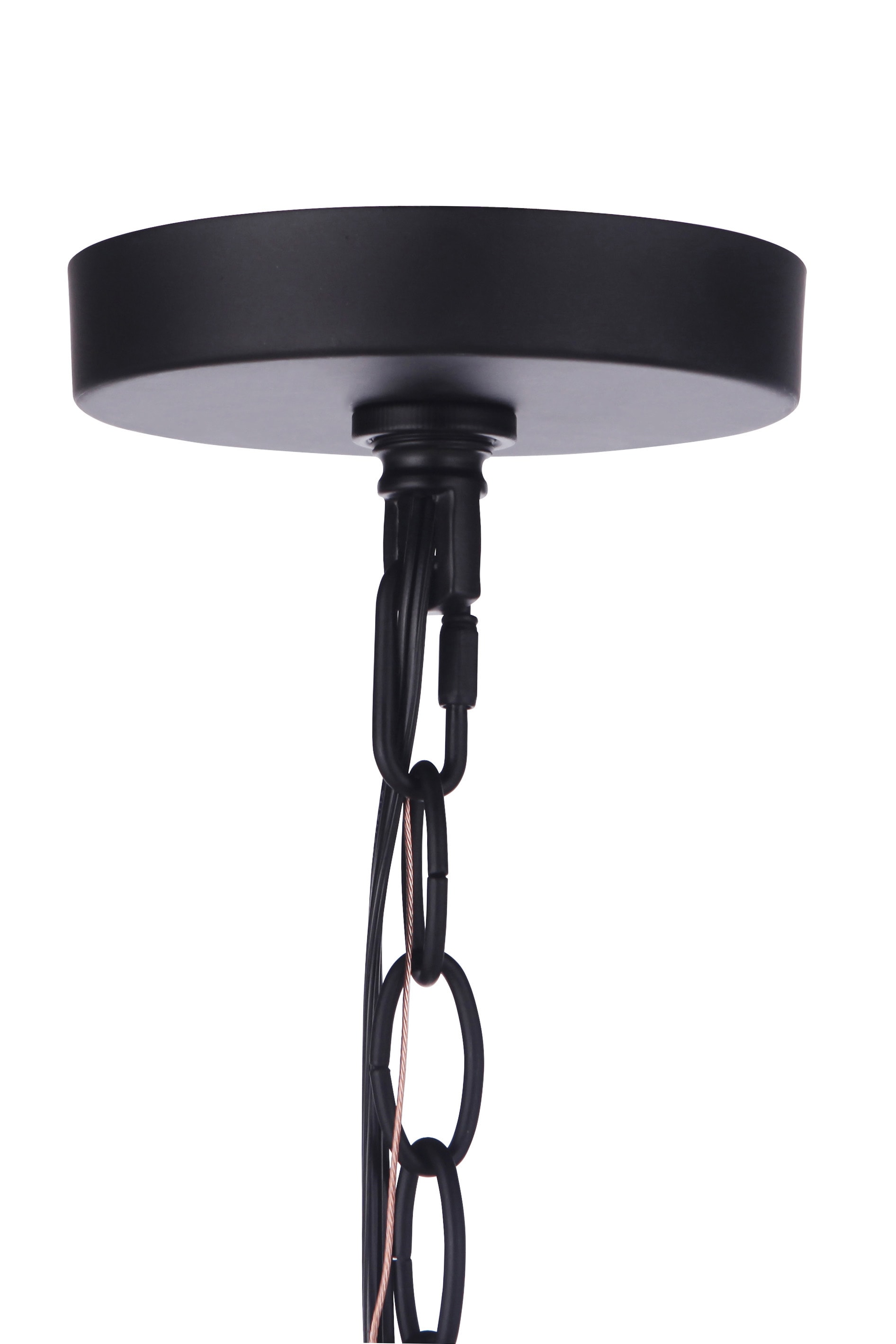Midnight Black Metal Outdoor Pendant Light with White Interior