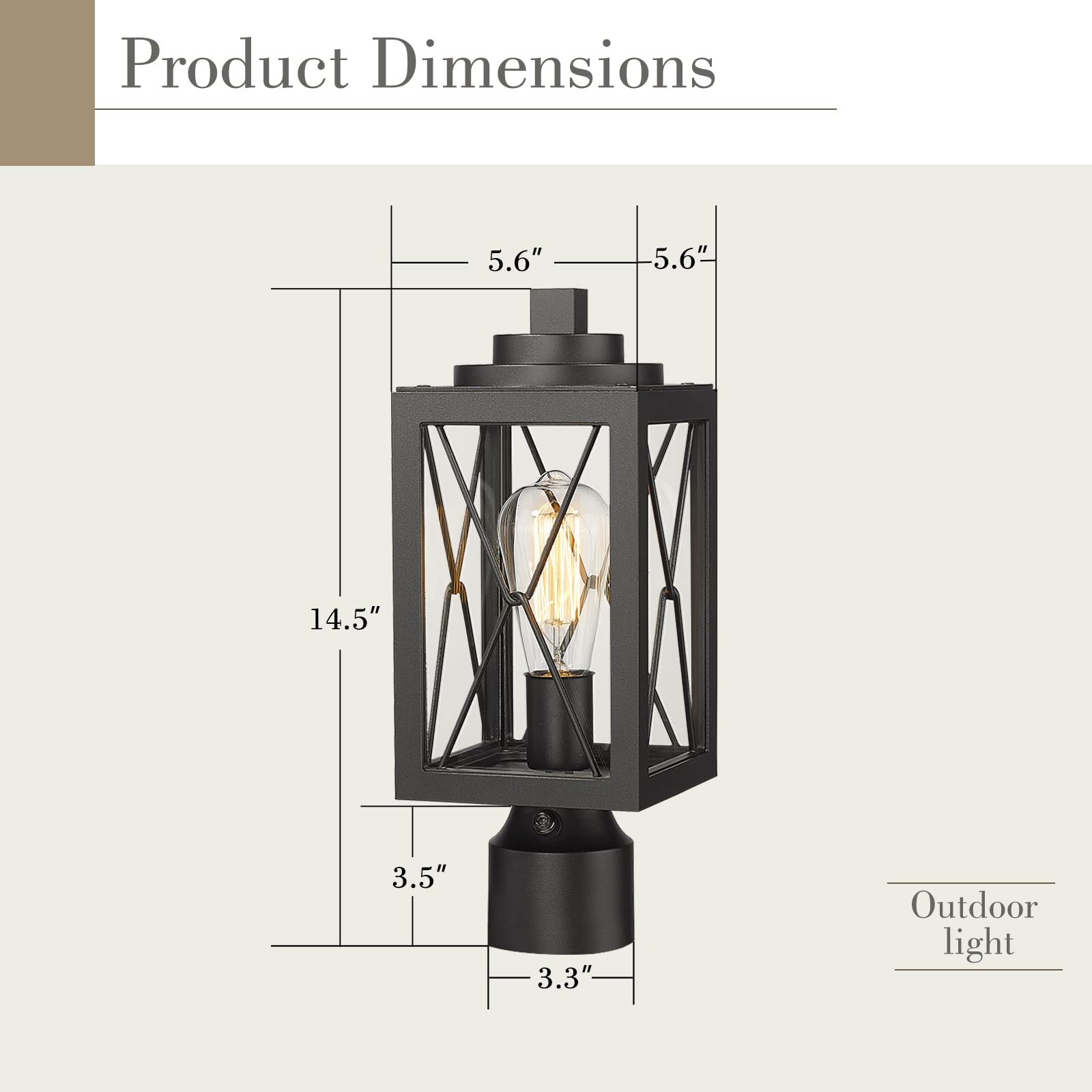 LTMATE LS0387P-PC BK Post-Lights - View #2