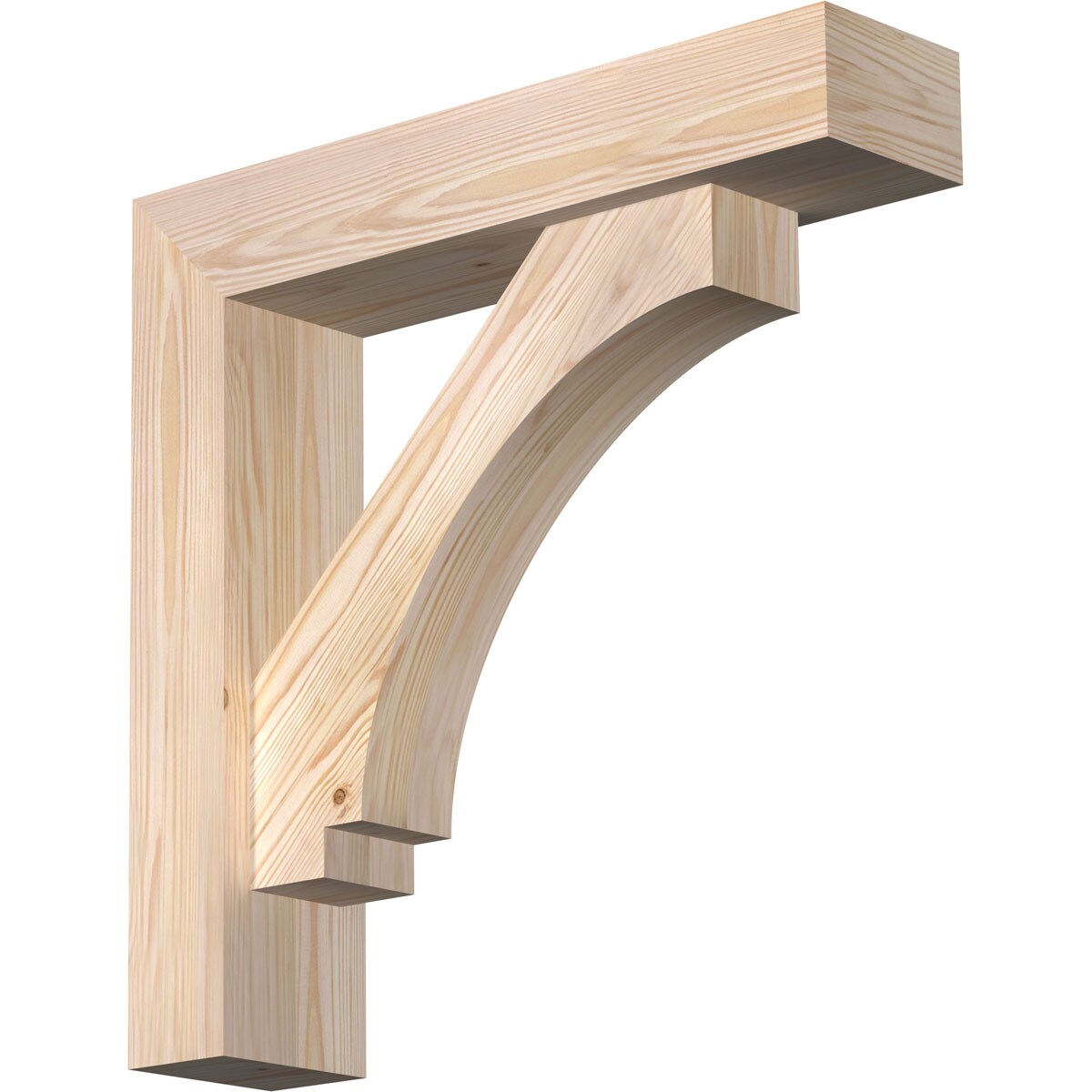 Ekena Millwork 1462945 Imperial Block Smooth Bracket with Offset Brace 5-1/2-in x 24-in x 24-in Douglas fir Brown Wood Standard bracket