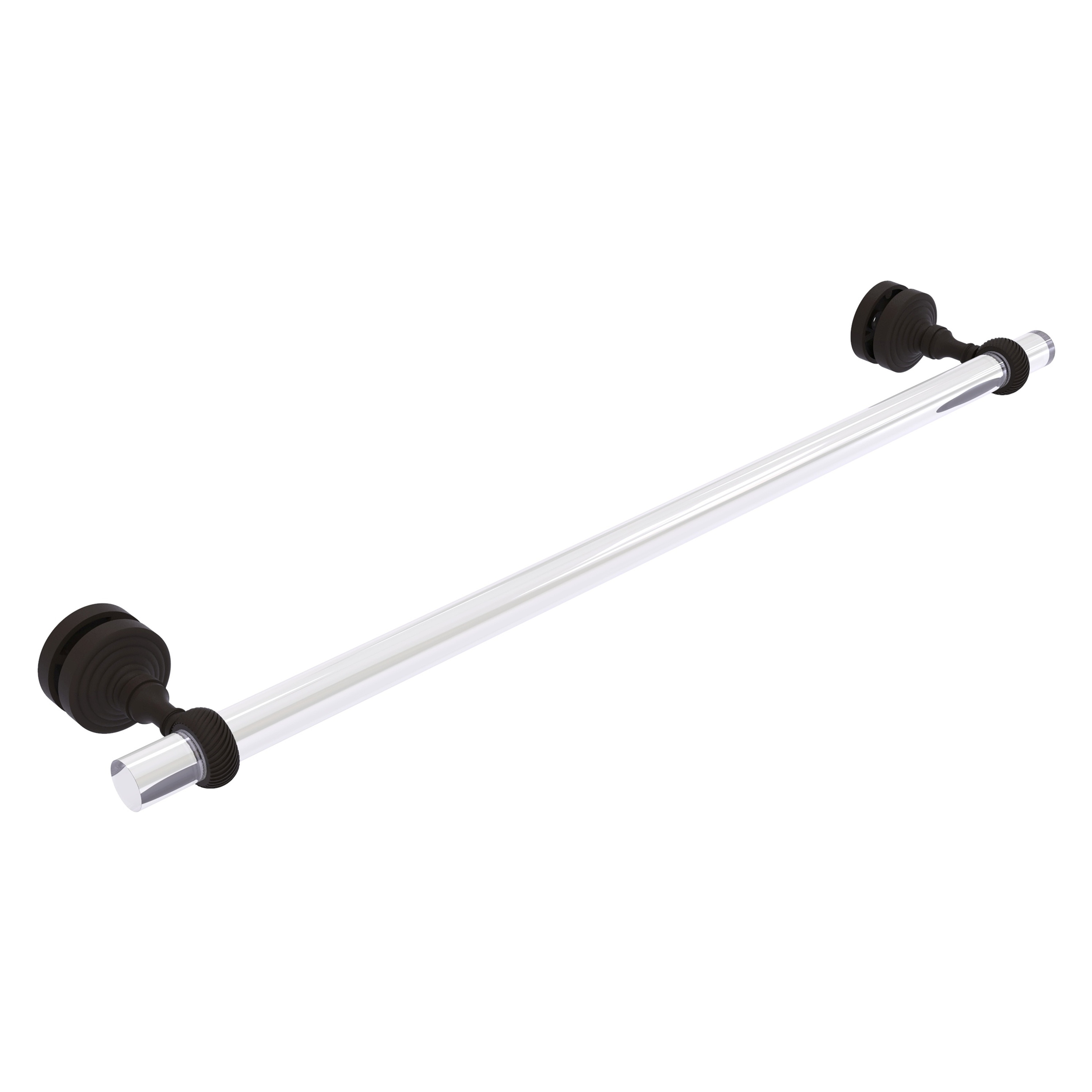 Allied Brass PG-41T-SM-24-ORB Pacific Grove 24-in Oil Rubbed Bronze Wall mount Single Towel Bar