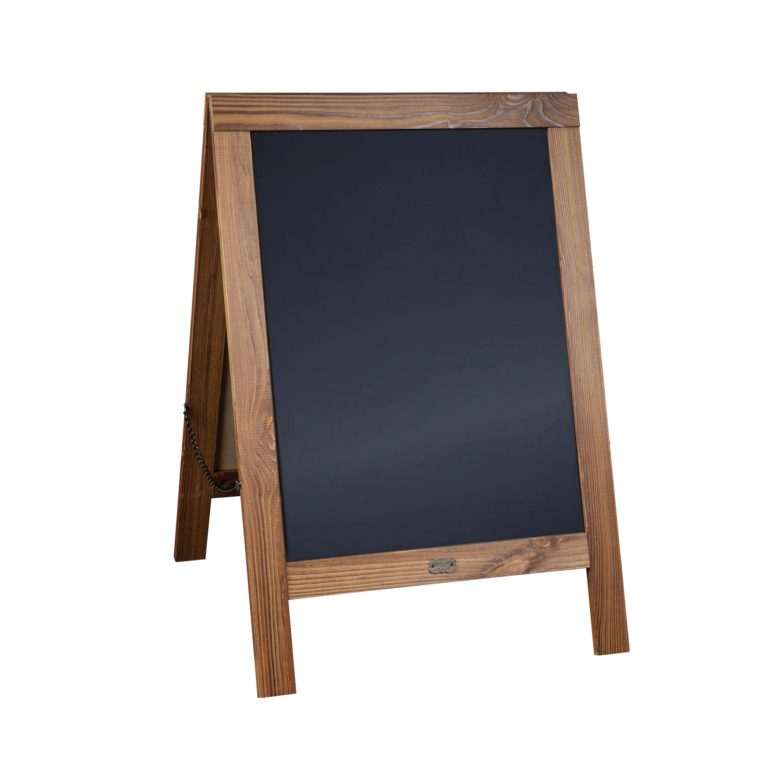 Flash Furniture Canterbury 30-in x 20-in Vintage Wood A-Frame Magnetic Indoor/Outdoor Chalkboard Sign; Freestanding Double Sided Extra Large Message Board; Torched Brown