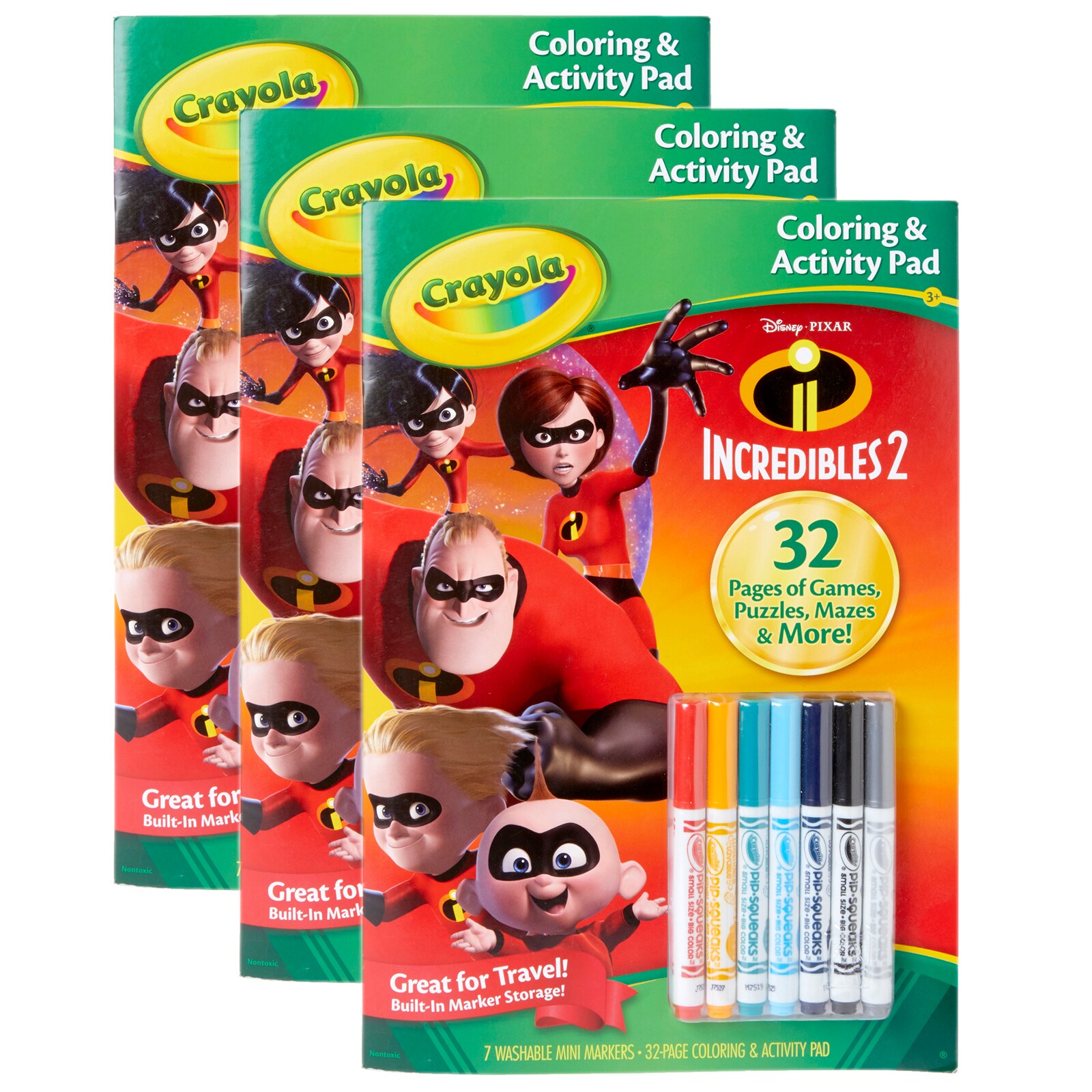 Crayola BIN40355-3 Color and Activity Pad Incredibles 2 Activity Book