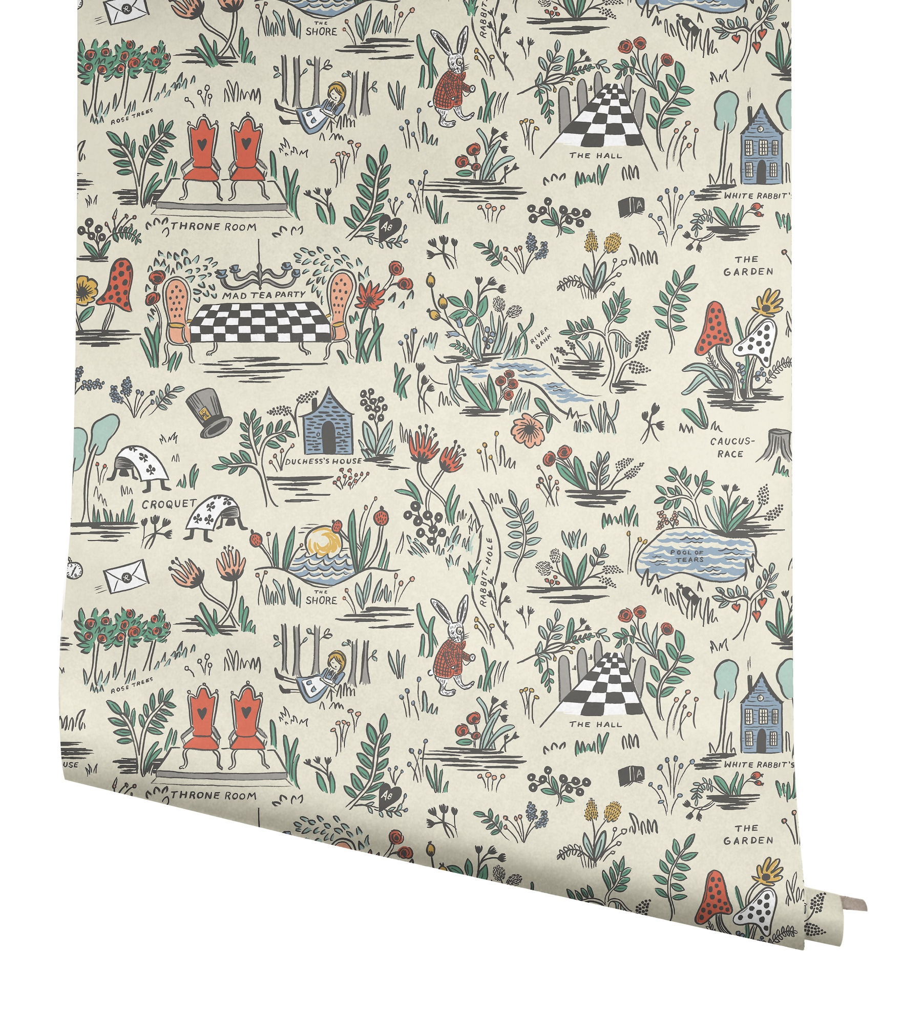 Wonderland Whimsical Illustrations Peel and Stick Wallpaper