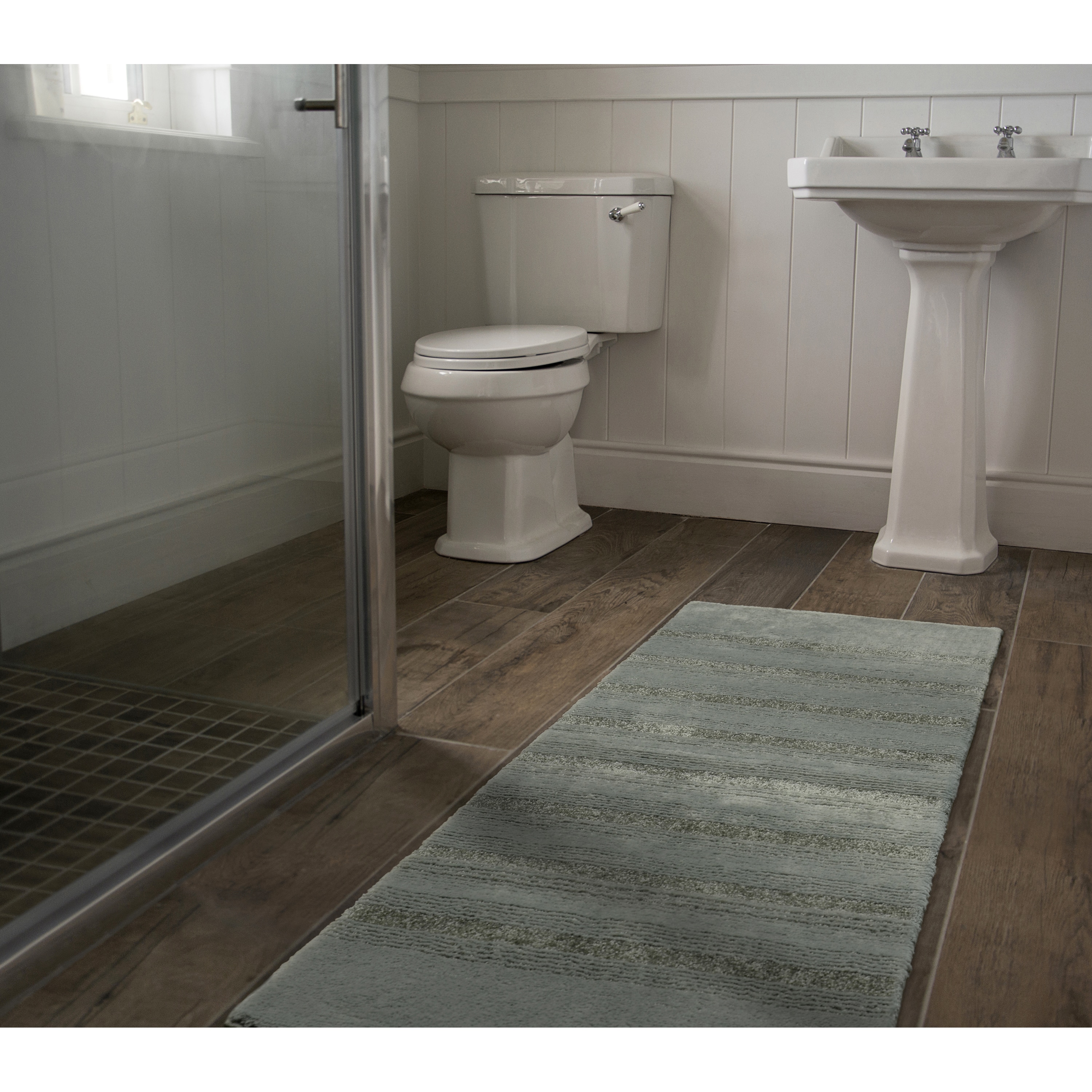 Essence Deep Fern Soft Nylon 22"x60" Washable Bath Rug Runner