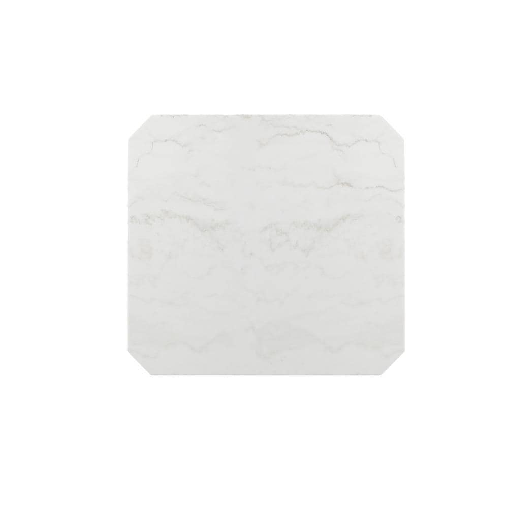 Transitional Black and White Marble Square Counter Height Dining Table
